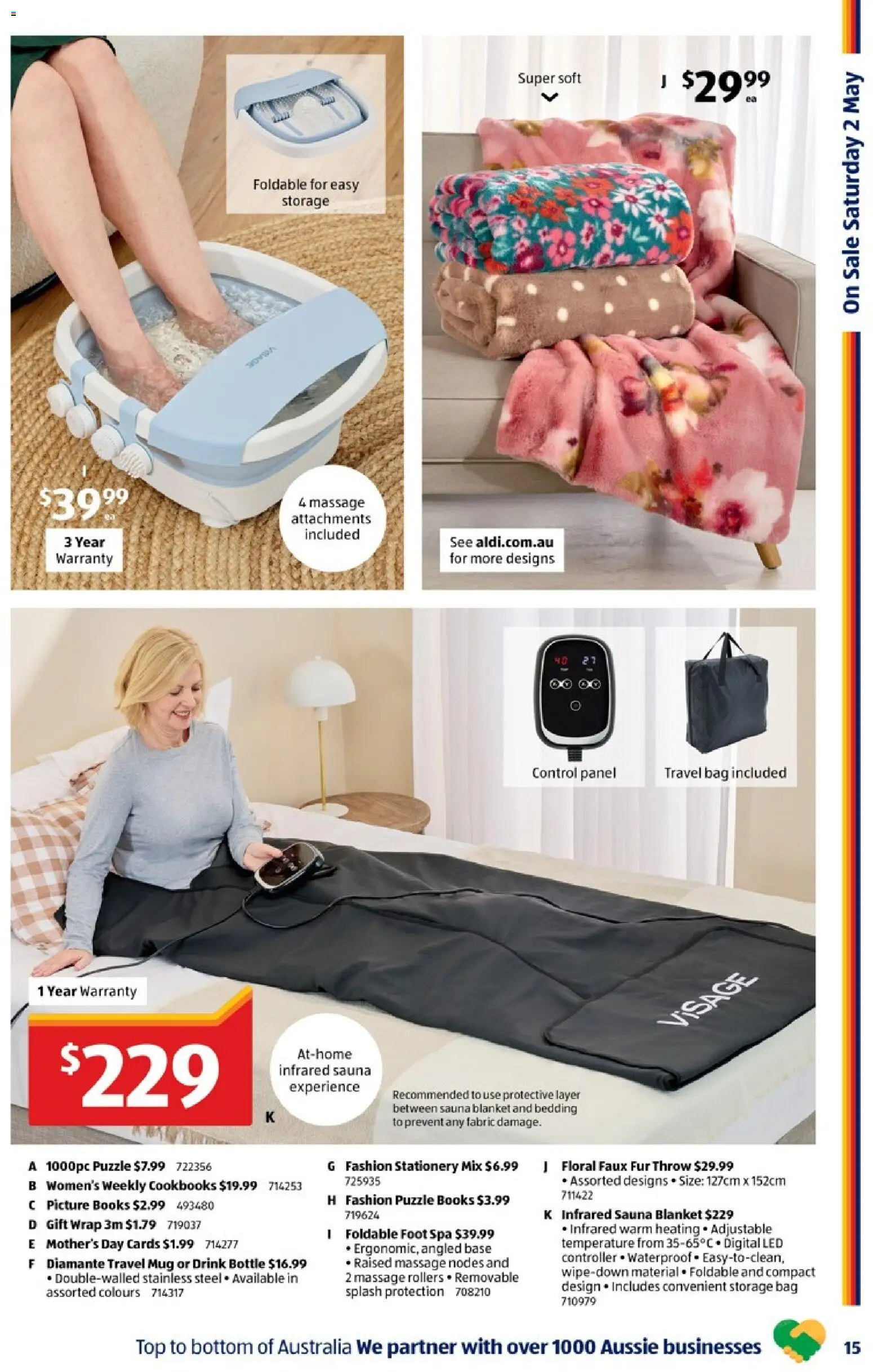 Aldi catalogue - valid from 29.04.2026 | Page: 15 | Products: Floral, Picture, Travel bag, Bag