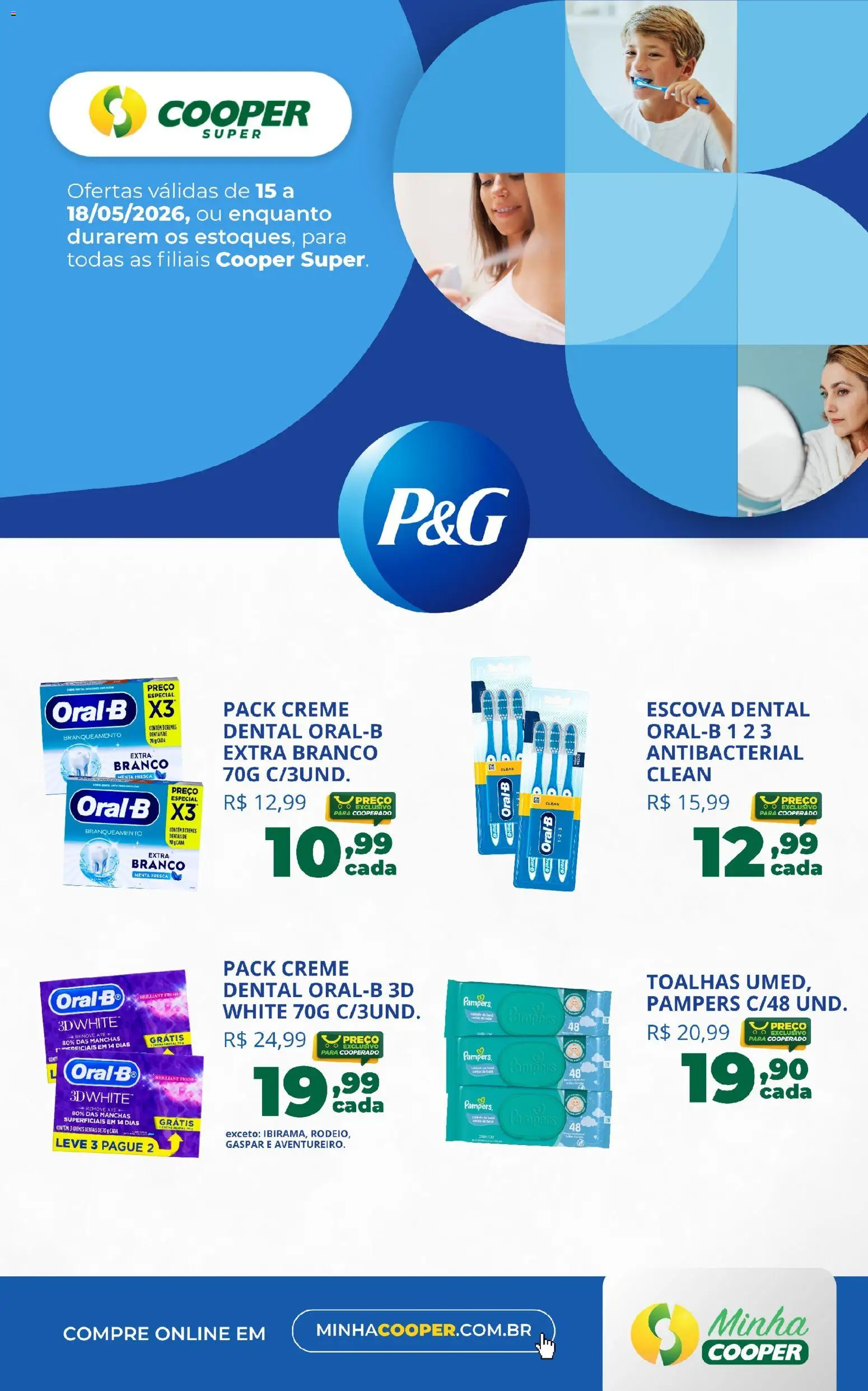 Cooper Folheto - válido de 15.05.2026 | Página: 1 | Produtos: Pampers, Escova, Creme
