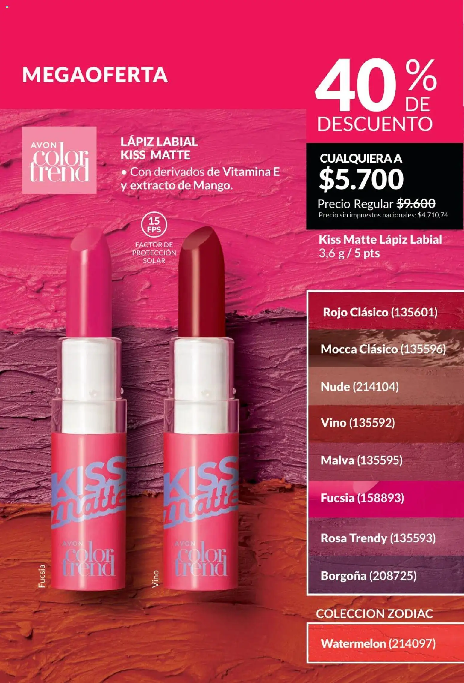 Avon -  Campaña 6/2026 │ válido desde el 01.06.2026 | Página: 196 | Productos: Lápiz labial, Vino
