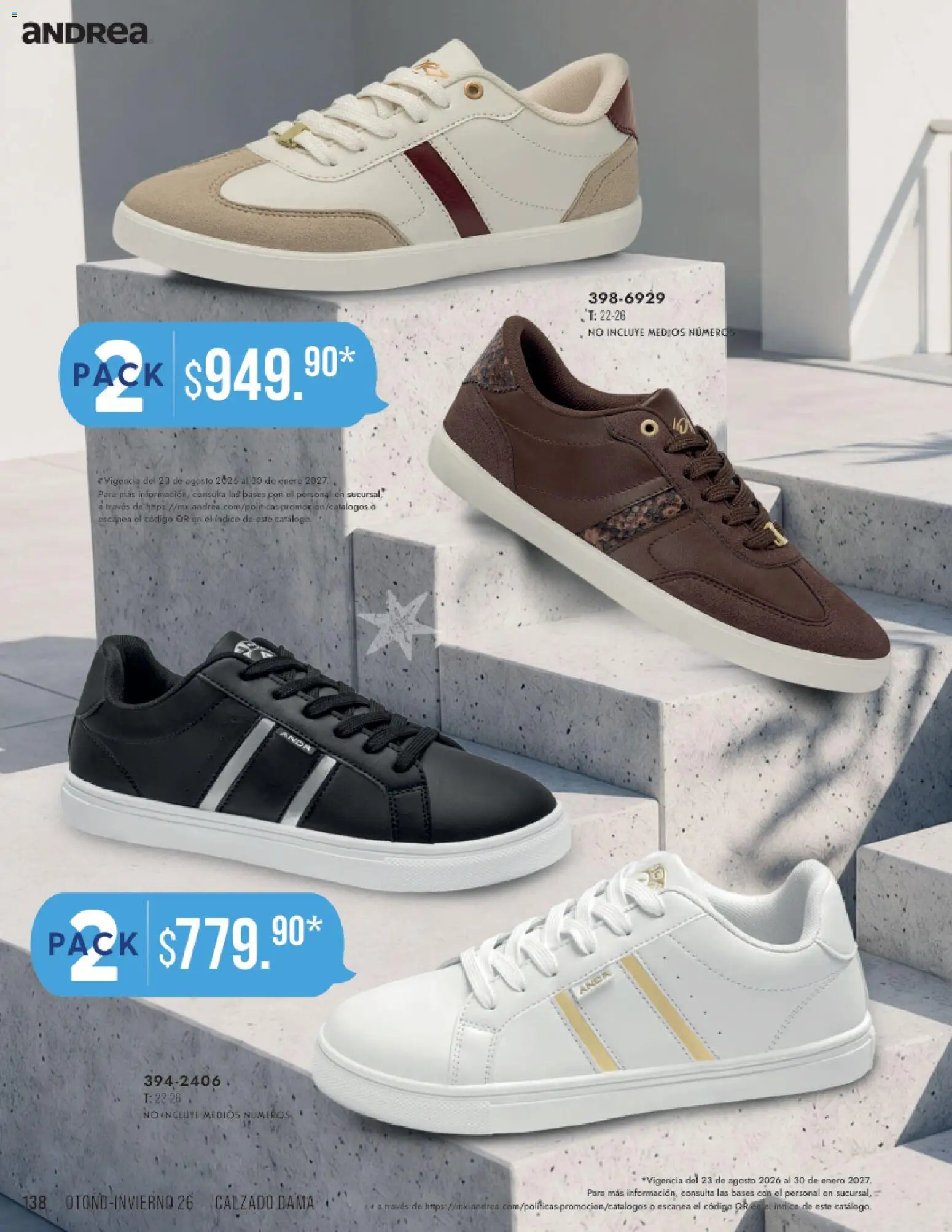 Nuevas ofertas de Andrea válidas en toda la República Mexicana desde el 23/08/2026. ¡Encuentra las mejores ofertas en Andrea catálogo Otoño Invierno! | Página: 138