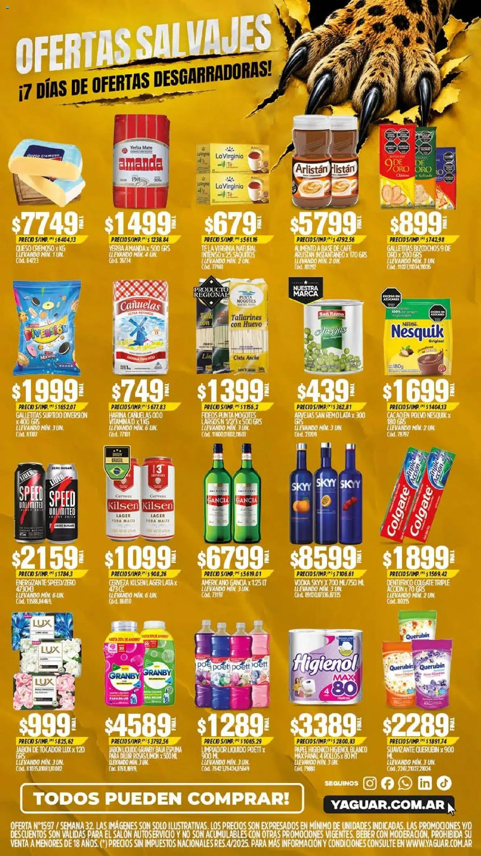 Yaguar - Oferta Semanal Mar del Plata │ válido desde el 03/08/2026 | Página: 2 | Productos: Huevo, Espuma, Queso, Limpiador