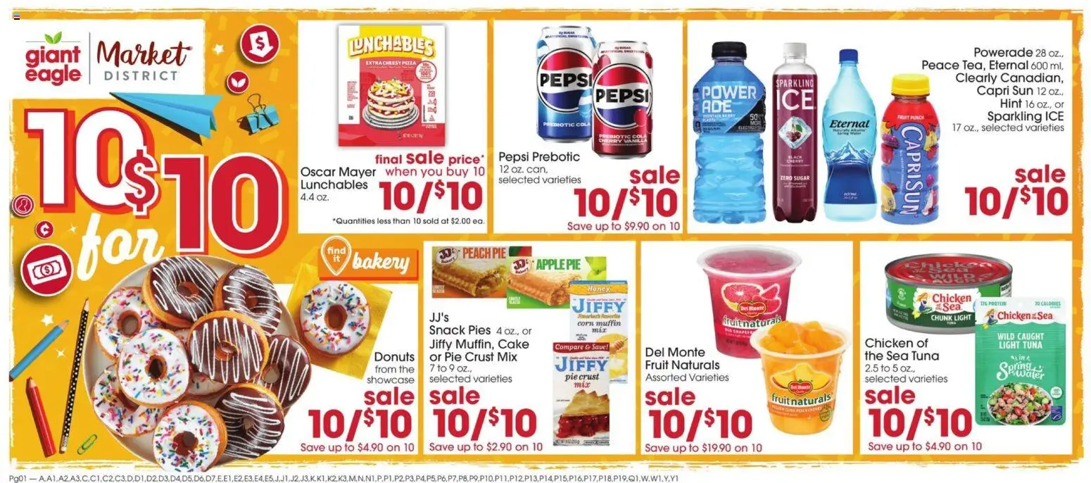Giant Eagle Weekly Ad - valid from 08/06/2026 | Page: 1 | Products: Bakery, Corn, Muffin, Peach Pie