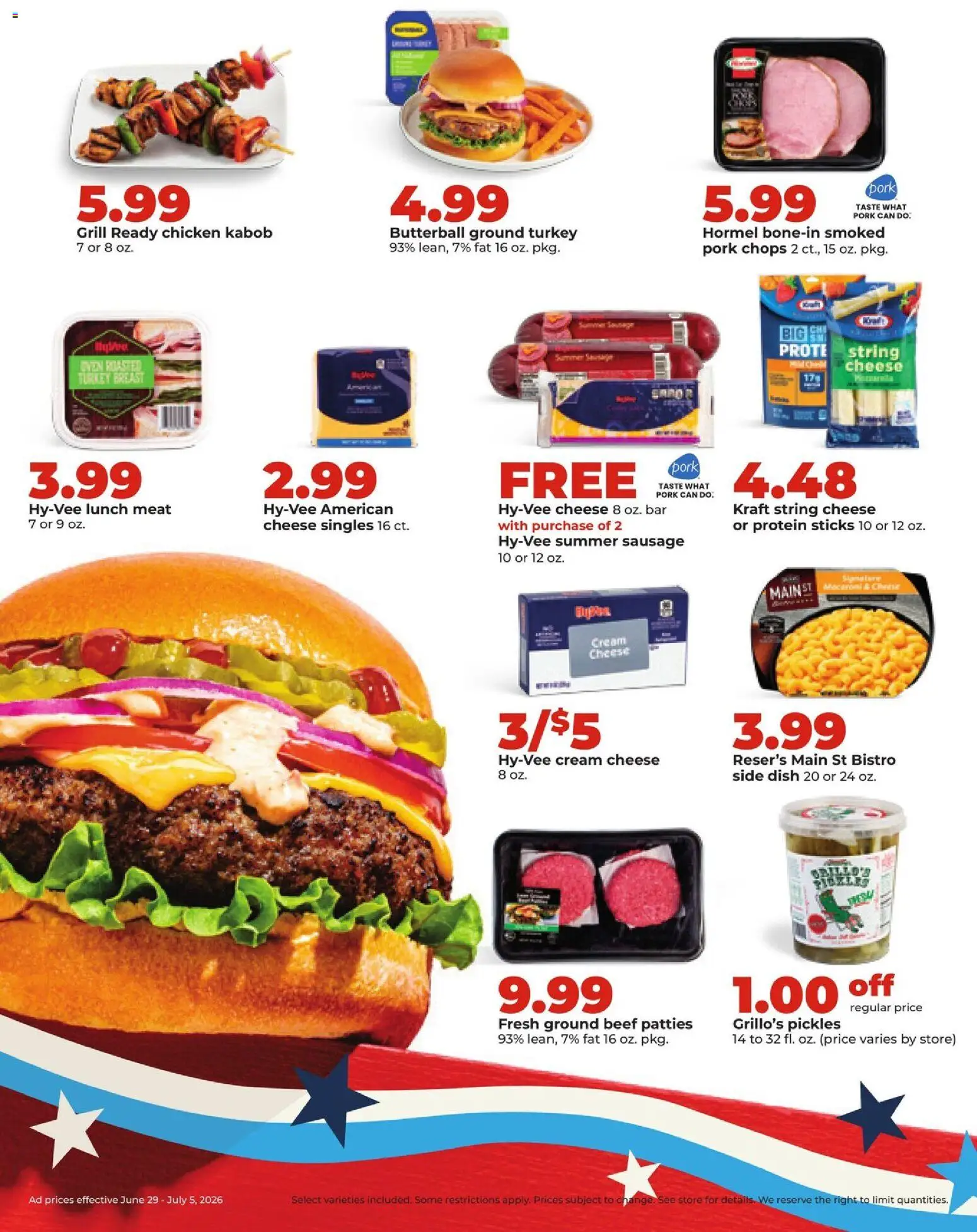 HyVee Weekly Ad - valid from 06/29/2026 | Page: 18 | Products: Cheese, Pork, Beef, Grill