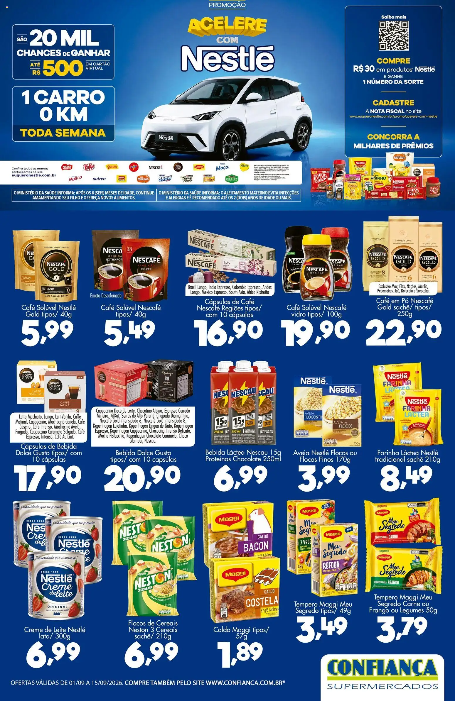 Confiança Folheto - válido de 01/09/2026 | Página: 1 | Produtos: Cappuccino, Café, Flocos, Aveia