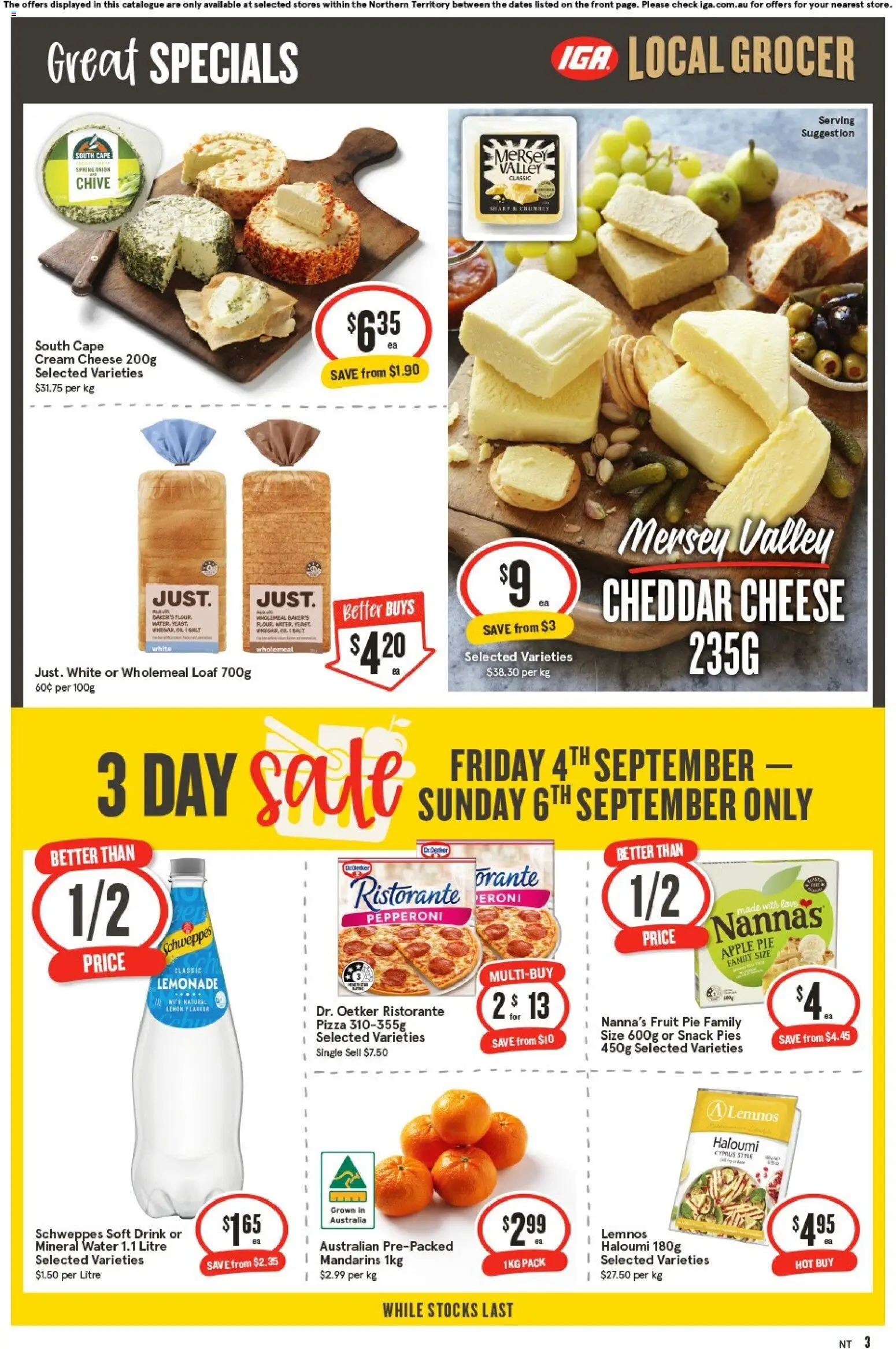 IGA catalogue - valid from 02/09/2026 | Page: 4 | Products: Pizza, Salt, Yeast, Pies