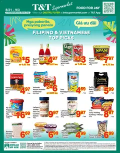 Preview of T&T Supermarket flyer - Filipino & Vietnamese Top Picks from shop T&T Supermarket valid from Aug 21, 2026