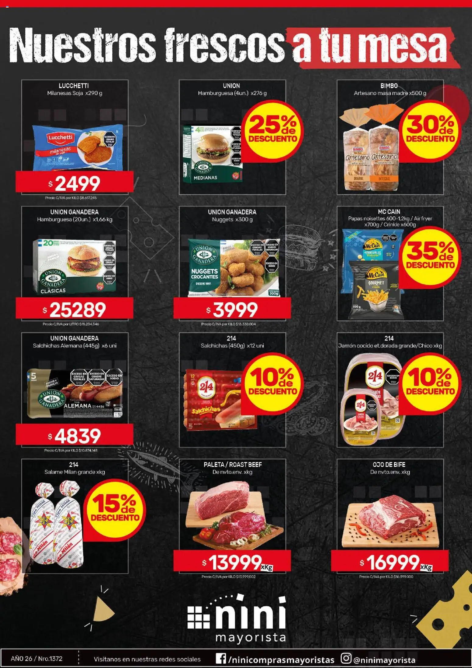 NINI Mayorista ofertas │ válido desde el 10/08/2026 | Página: 38 | Productos: Bife, Ojo de bife, Jamón cocido, Salchichas