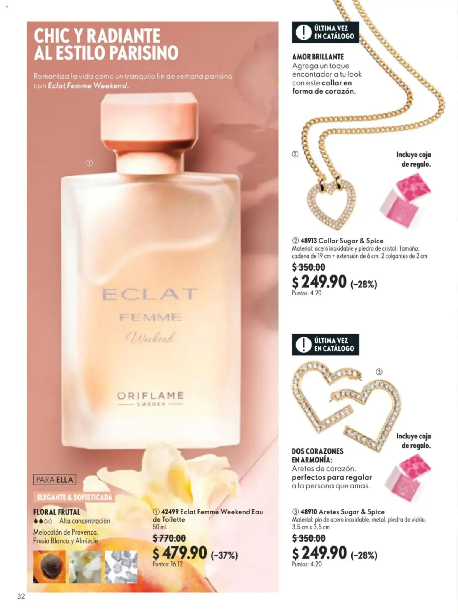 Nuevas ofertas de Oriflame válidas en toda la República Mexicana desde el 11/07/2026. ¡Encuentra las mejores ofertas en Oriflame campaña 10 2026! | Página: 32 | Productos: Radiante, Collar, Caja, Cadena