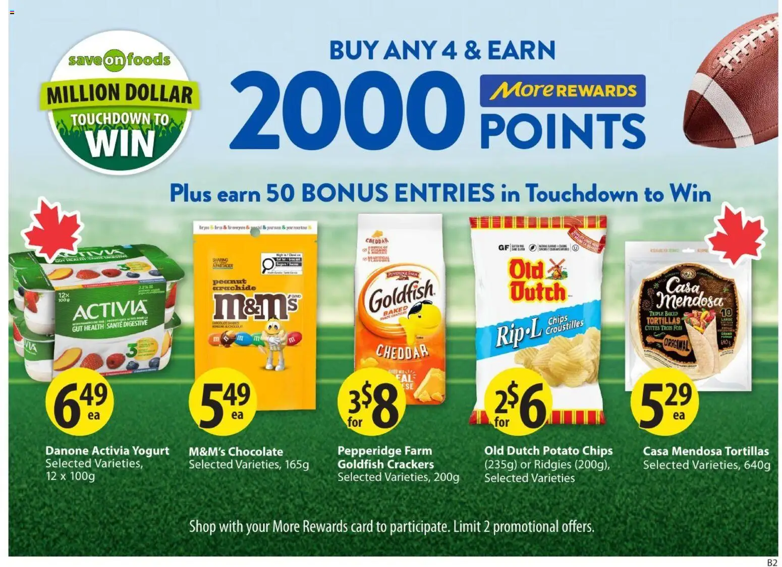 Save on foods flyer valid from Aug 13, 2026 | Page: 33 | Products: Chips, Tortillas, Yogurt, Chocolate