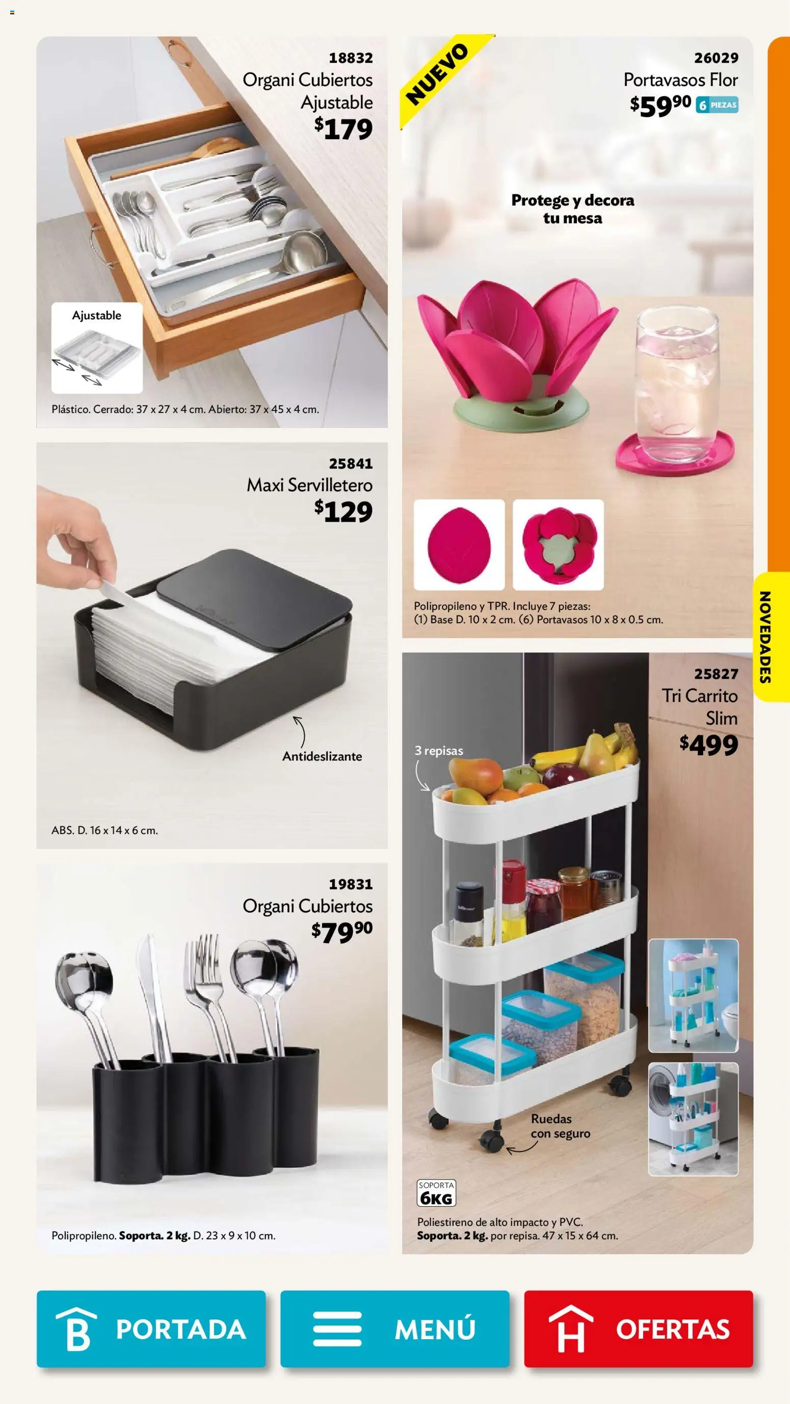 Nuevas ofertas de Betterware válidas en toda la República Mexicana desde el 29/06/2026. ¡Encuentra las mejores ofertas en Betterware campaña 7 2026! | Página: 51 | Productos: Mesa, Servilletero