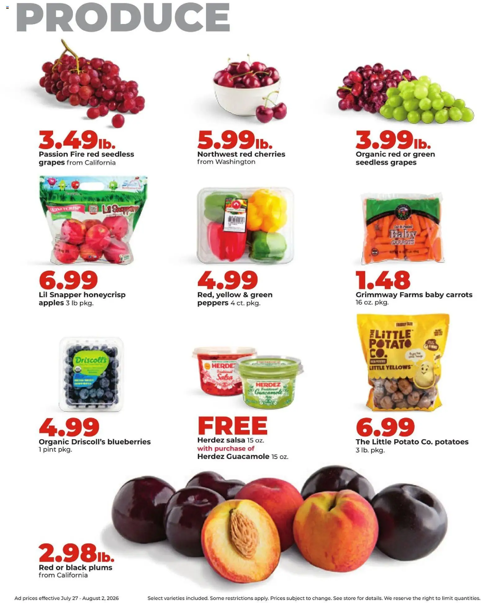 HyVee Weekly Ad - valid from 07/27/2026 | Page: 11 | Products: Cherries, Apples, Potatoes, Blueberries