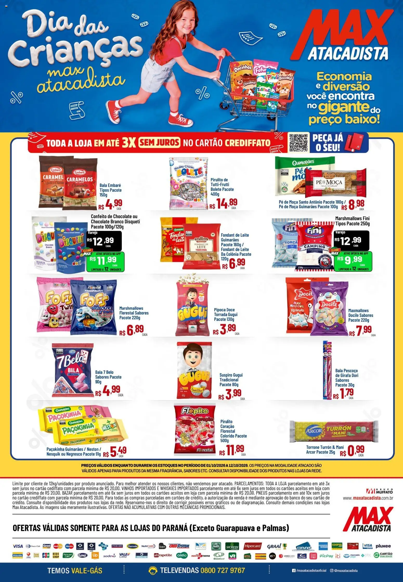 Max Atacadista Folheto - válido de 01/10/2026 | Página: 2 | Produtos: Leite, Chocolate, Pneus, Baixo