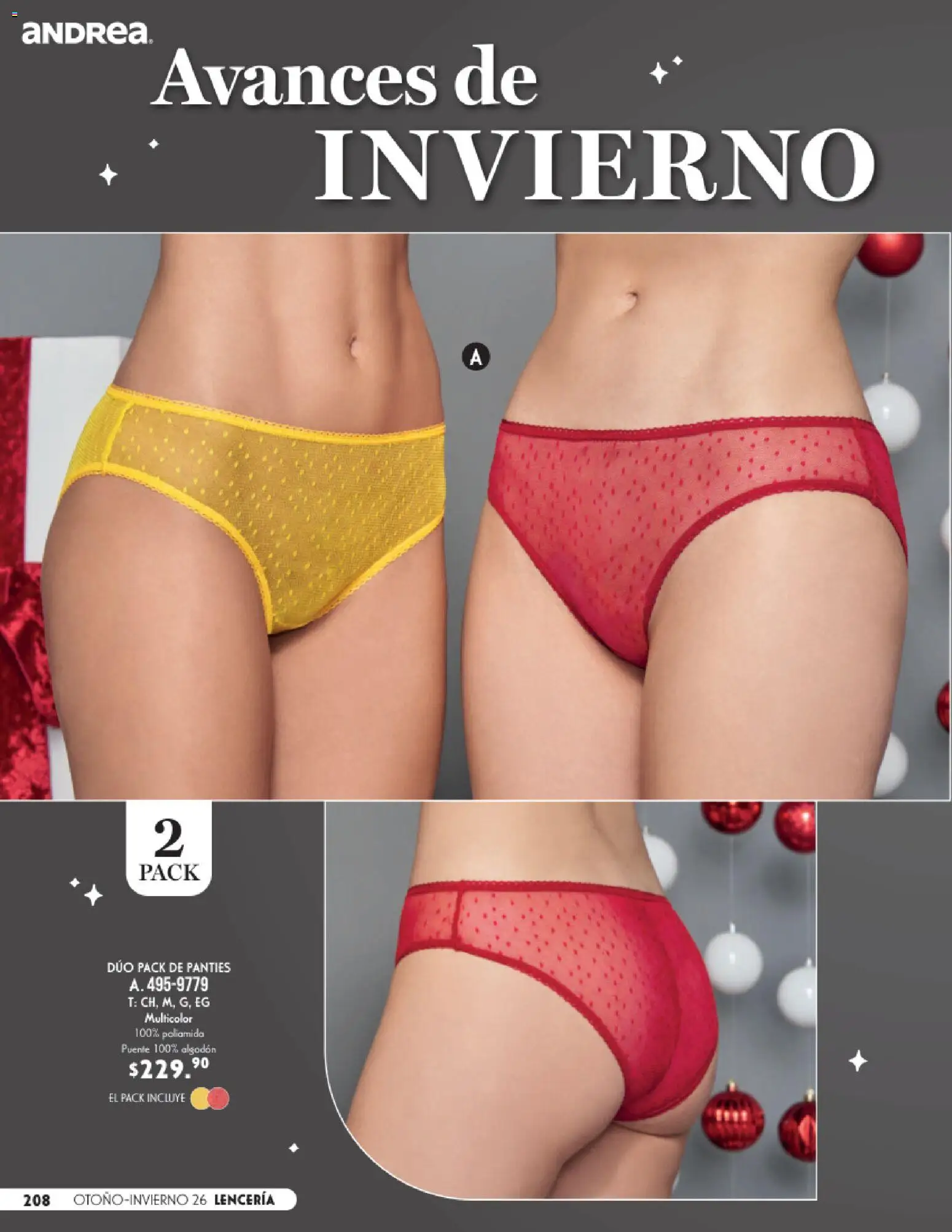 Nuevas ofertas de Andrea válidas en toda la República Mexicana desde el 23/08/2026. ¡Encuentra las mejores ofertas en Andrea catálogo Lencería & vestir interior! | Página: 68 | Productos: Algodón, Lenceria
