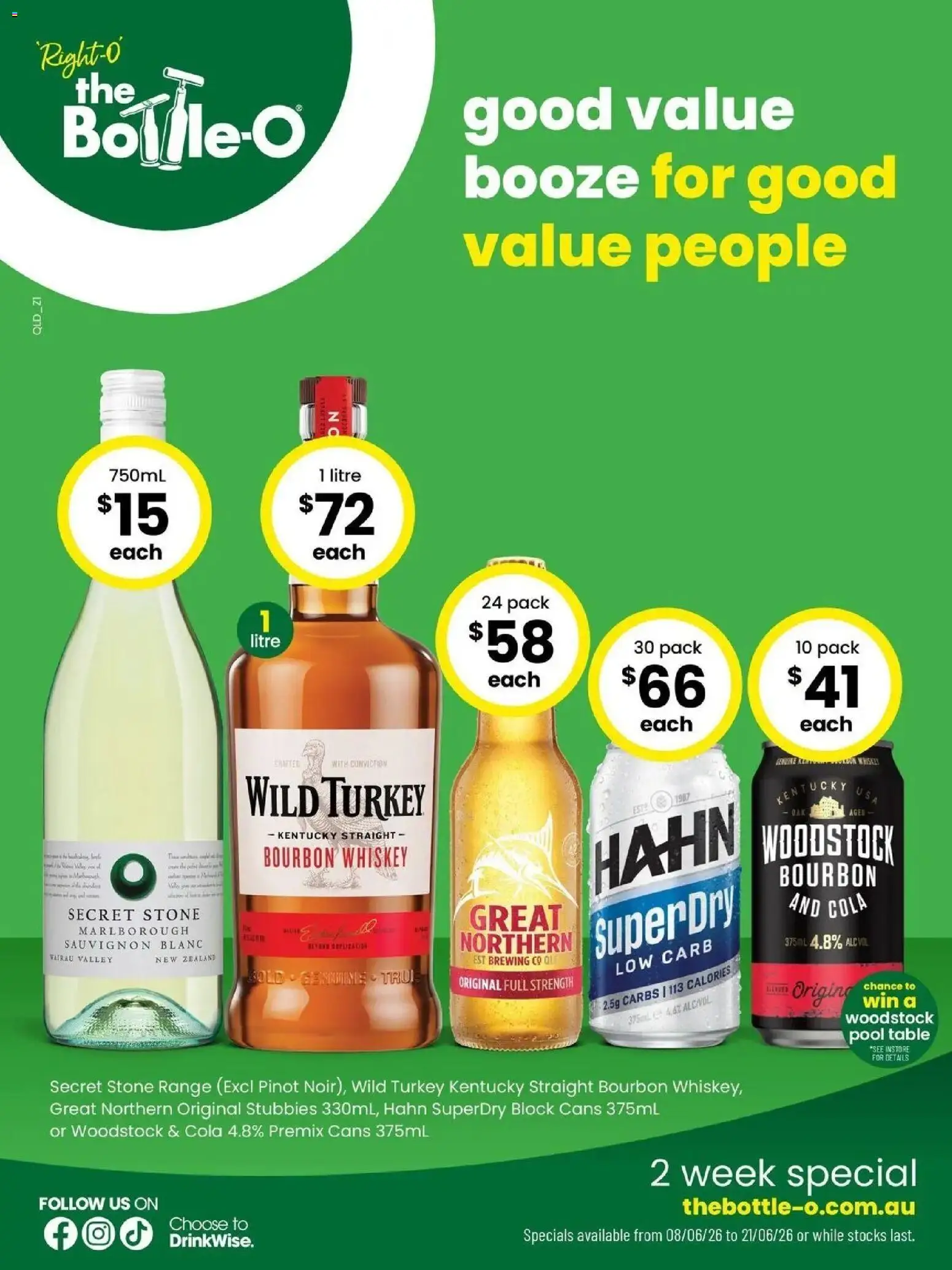 The Bottle-O catalogue - valid from 07.06.2026 | Page: 1 | Products: Table, Bourbon, Whiskey, Turkey