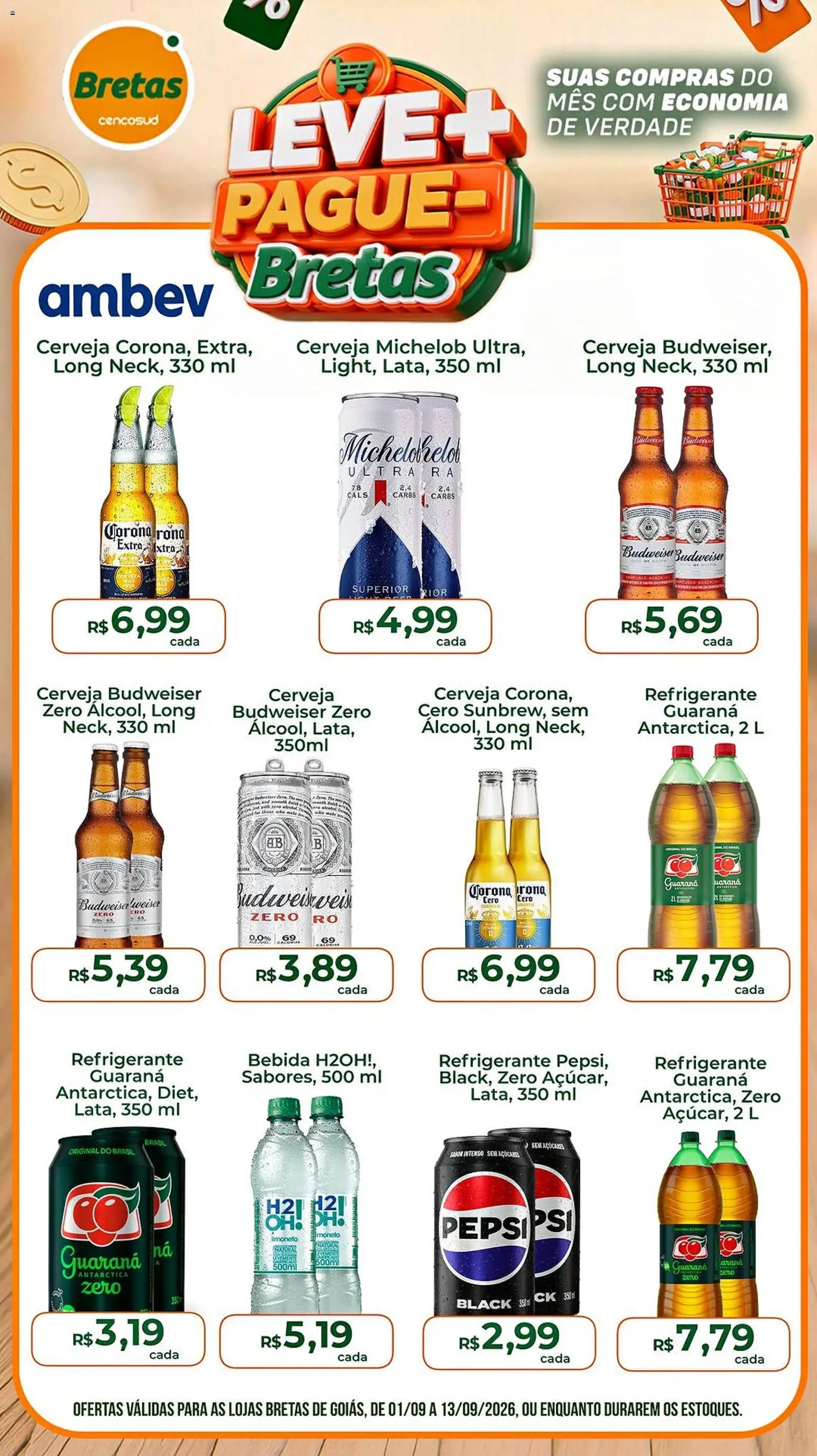 Bretas Folheto - válido de 01/09/2026 | Página: 1 | Produtos: Guaraná, Cerveja, Bebida, Refrigerante