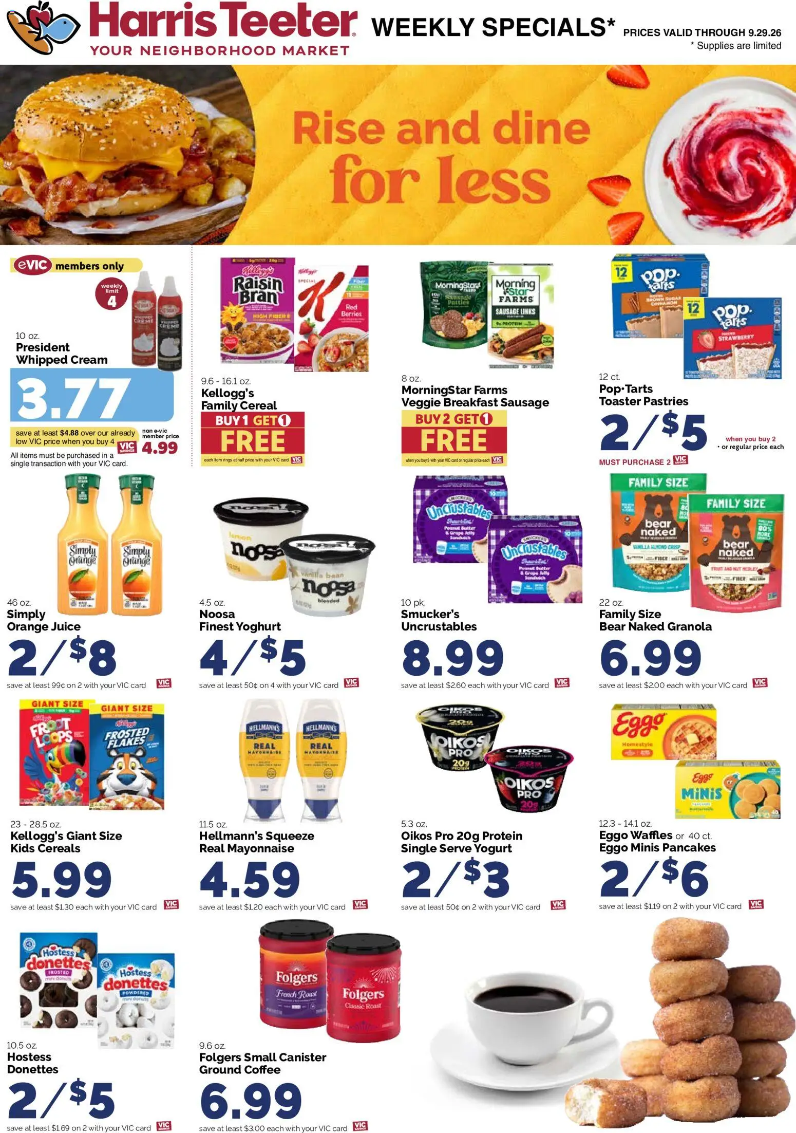 Harris Teeter Weekly Ad - valid from 09/23/2026 | Page: 12 | Products: Coffee, Sausage, Ground coffee, Pastries