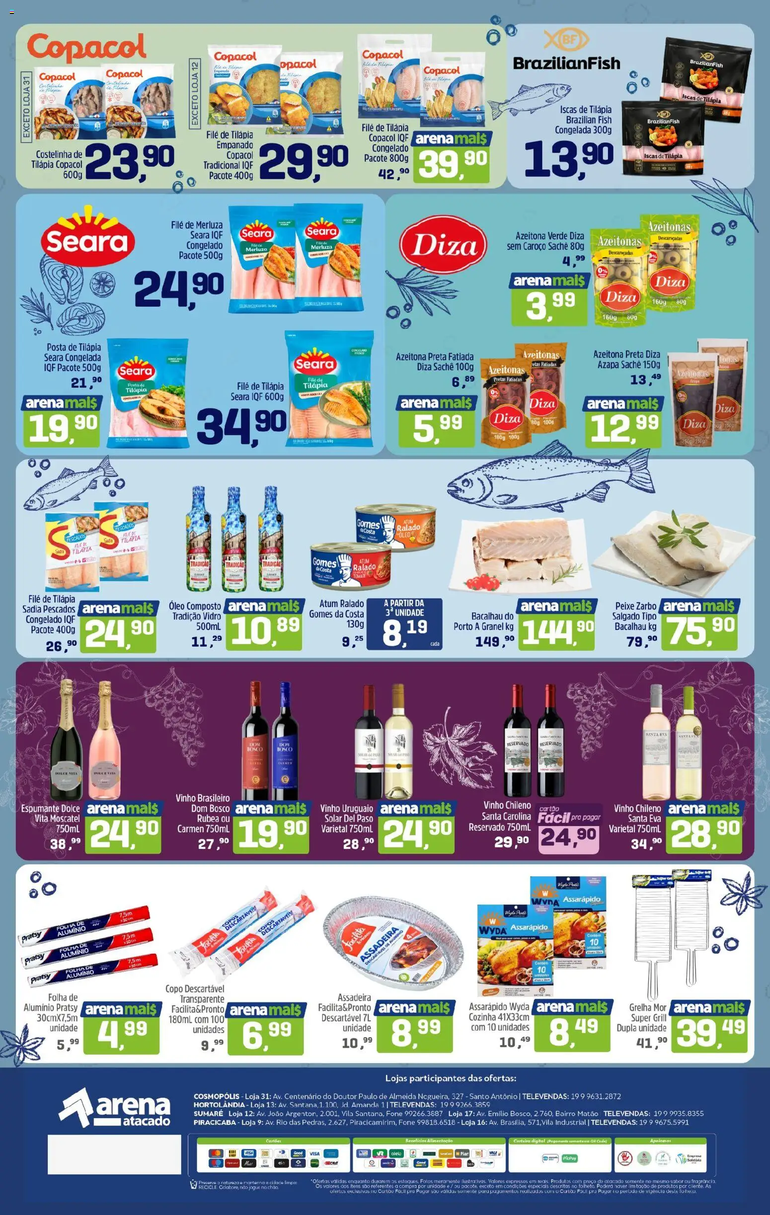 Arena Atacado Folheto - válido de 02/09/2026 | Página: 2 | Produtos: Grill, Bacalhau, Vinho, Filé de tilápia