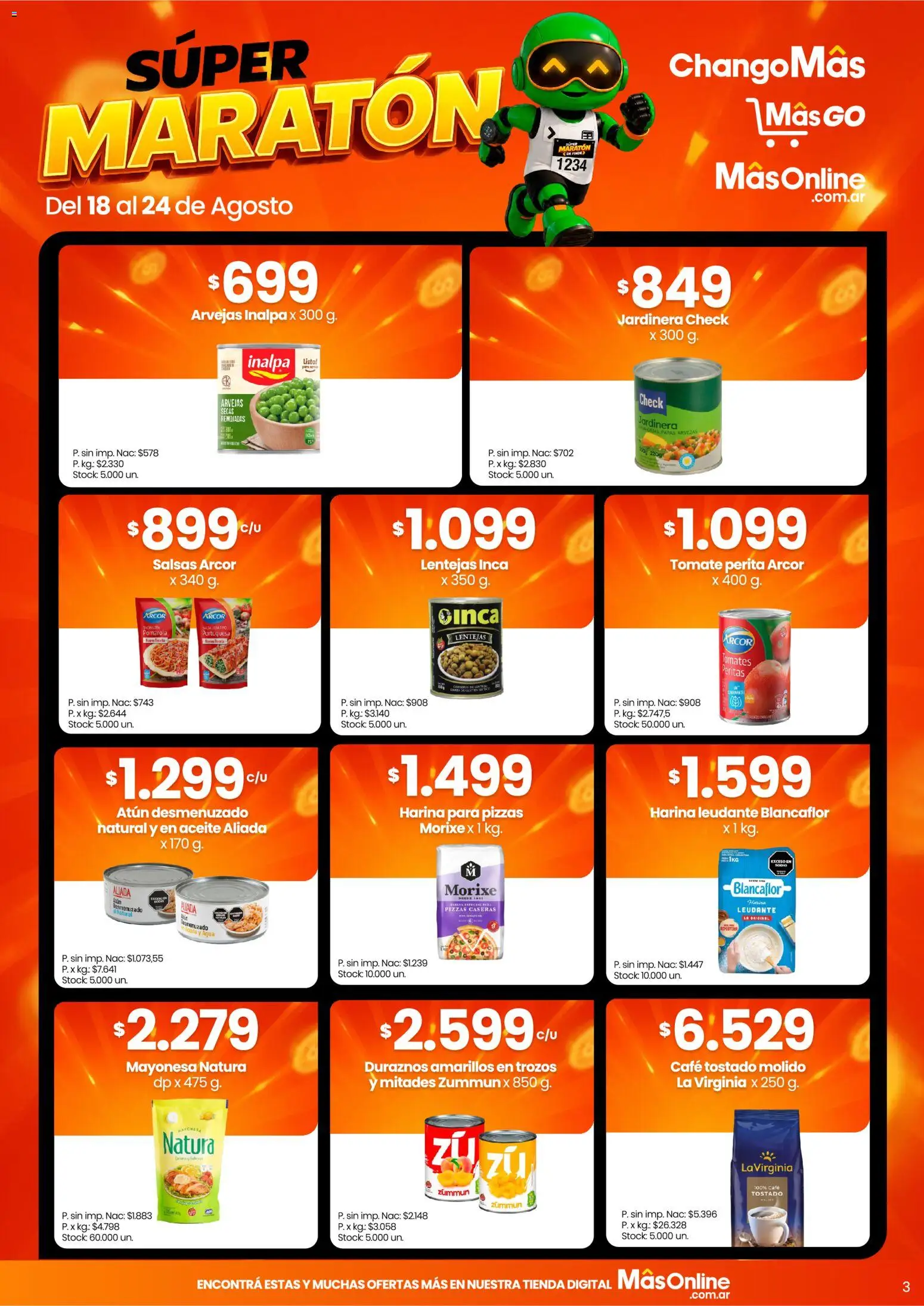 Changomas ofertas │ válido desde el 18/08/2026 | Página: 3 | Productos: Mayonesa, Atún, Papas, Café