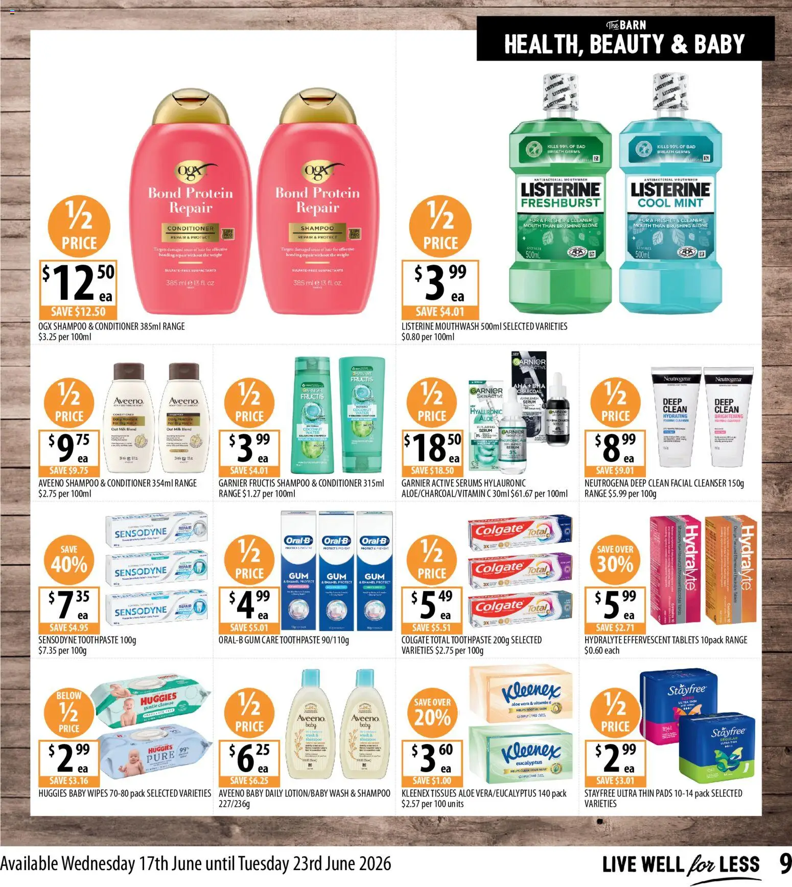 Supabarn catalogue - valid from 17.06.2026 | Page: 9 | Products: Cleaner, Water, Tablets, Vitamin