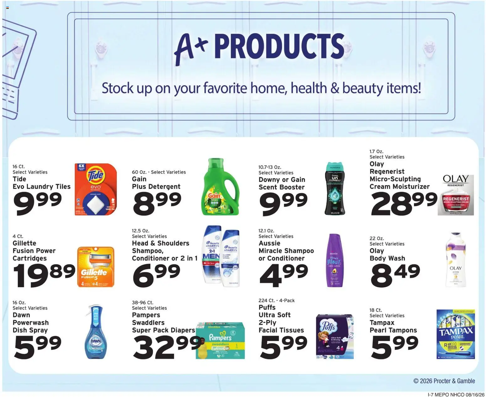 Hannaford Ad - valid from 08/16/2026 | Page: 15 | Products: Diapers, Fusion, Head & Shoulders, Cream