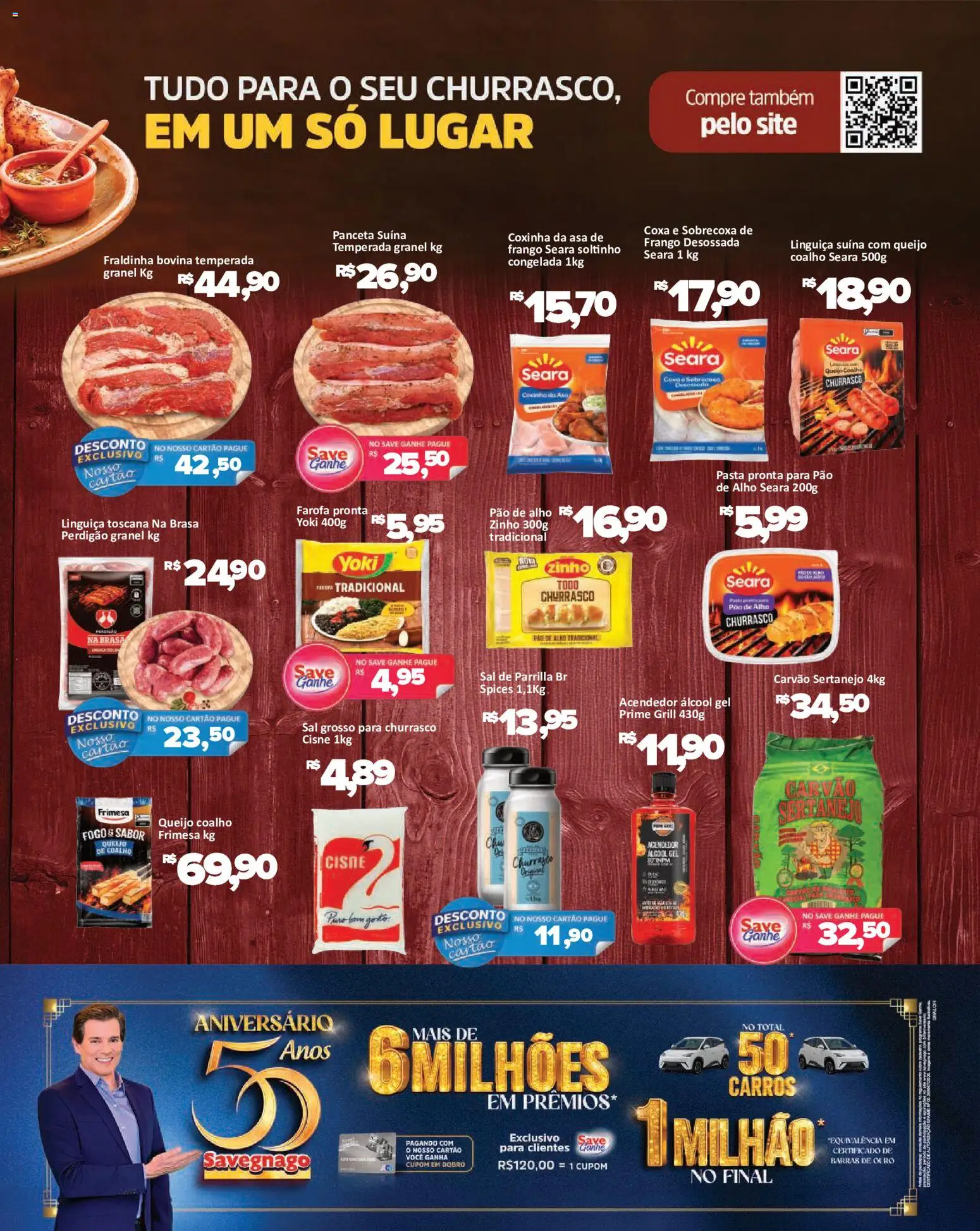 Savegnago Folheto - válido de 12/08/2026 | Página: 5 | Produtos: Fraldinha, Sal, Frango, Farofa