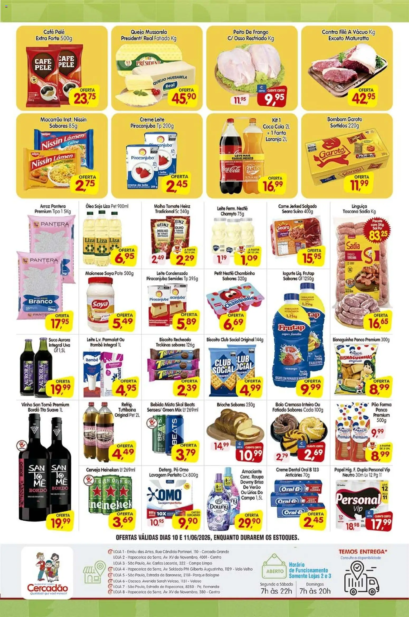 Cercadão Folheto - válido de 10.06.2026 | Página: 2 | Produtos: Cola, Cerveja Heineken, Leite condensado, Mussarela