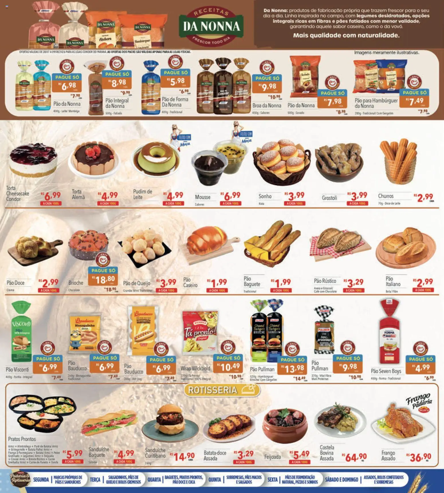 Supermercados Condor Folheto - válido de 28/07/2026 | Página: 10 | Produtos: Mousse, Abóbora, Carne, Couve