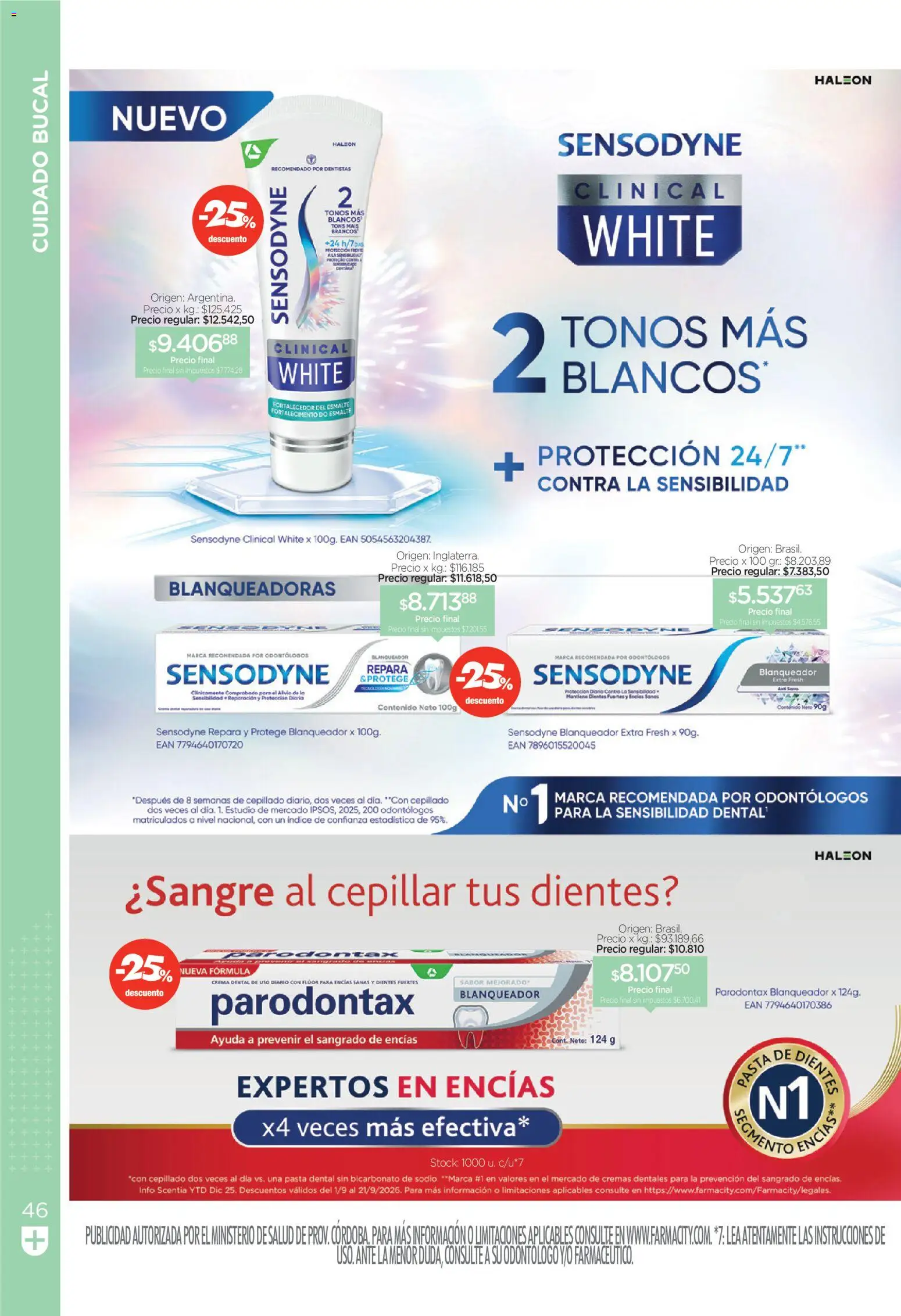 Farmacity catálogo │ válido desde el 01/09/2026 | Página: 46 | Productos: Pasta dental, Pasta, Crema