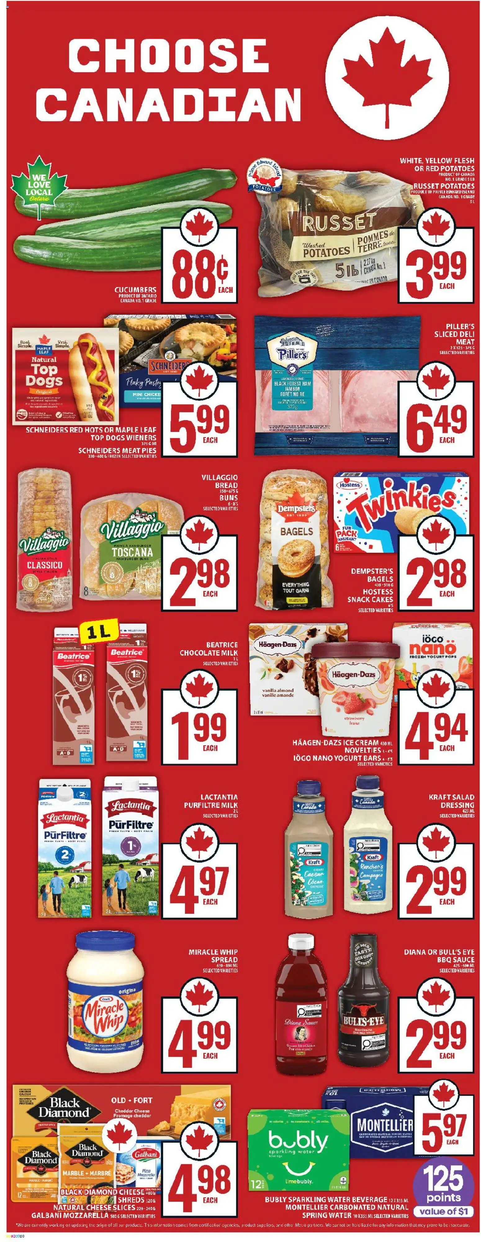 Food Basics flyer valid from 07.05.2026 | Page: 5 | Products: Cucumbers, Ice cream, Milk, Chocolate