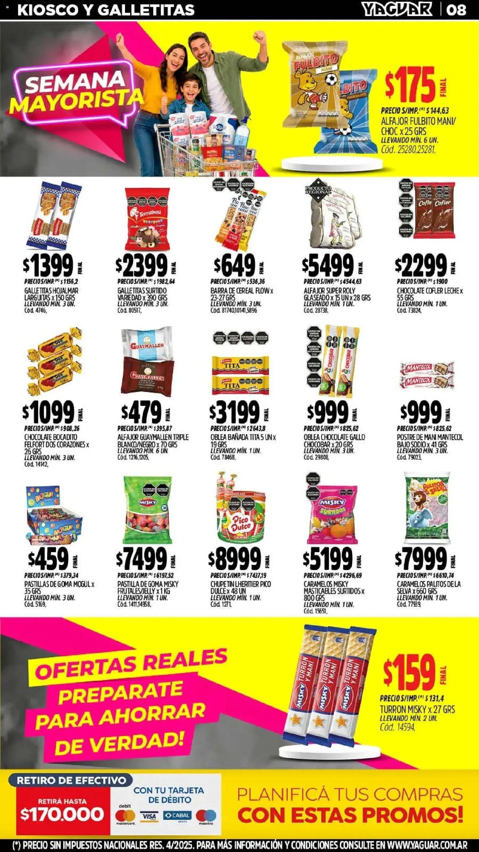 Yaguar - Oferta Semanal San Juan │ válido desde el 18.05.2026 | Página: 8 | Productos: Pico, Galletitas, Leche, Alfajor