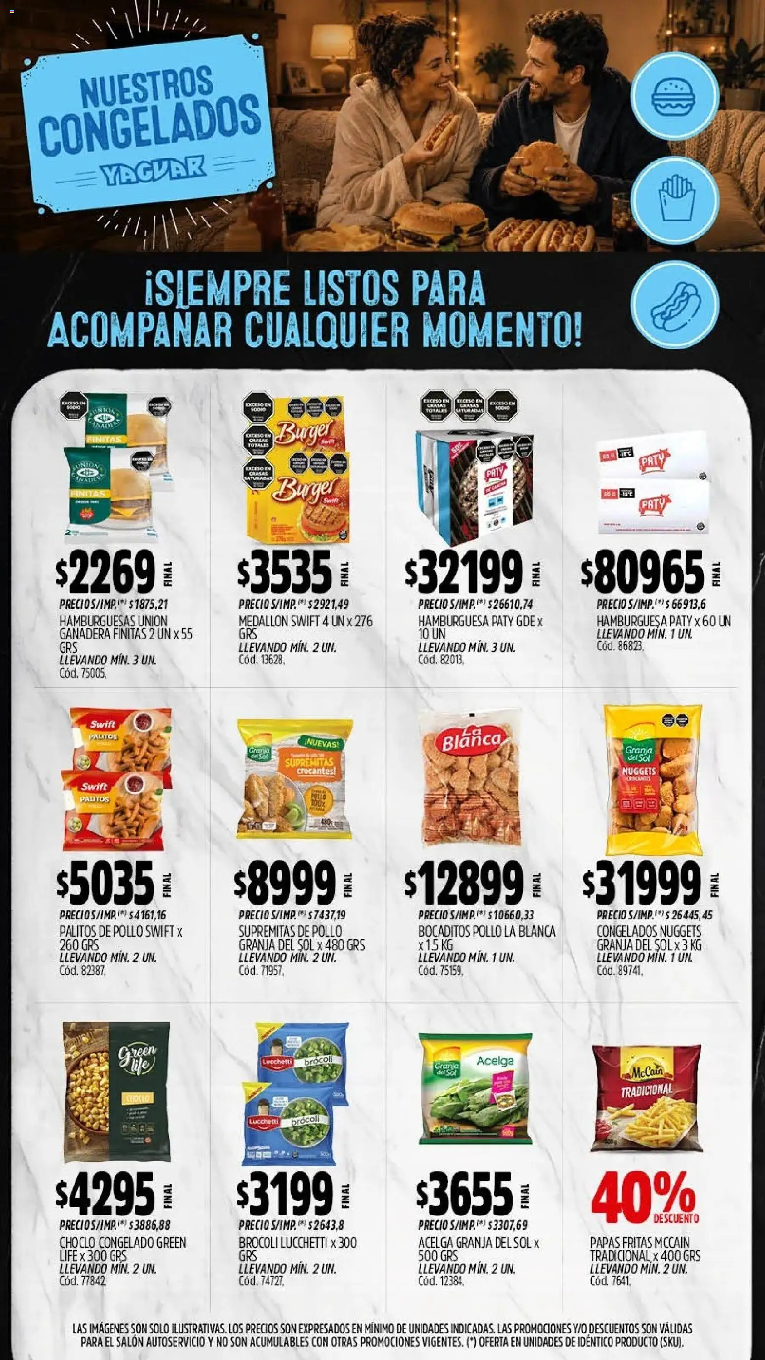 Yaguar - Oferta Semanal Mar del Plata │ válido desde el 28/09/2026 | Página: 9 | Productos: Pollo, Hamburguesa, Brocoli, Papas fritas