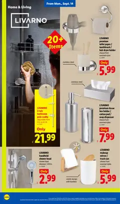 Preview of Lidl weekly ads valid from 09/09/2026 | Page: 30 | Products: Mirror, Trash can, Toilet paper, Hair dryer