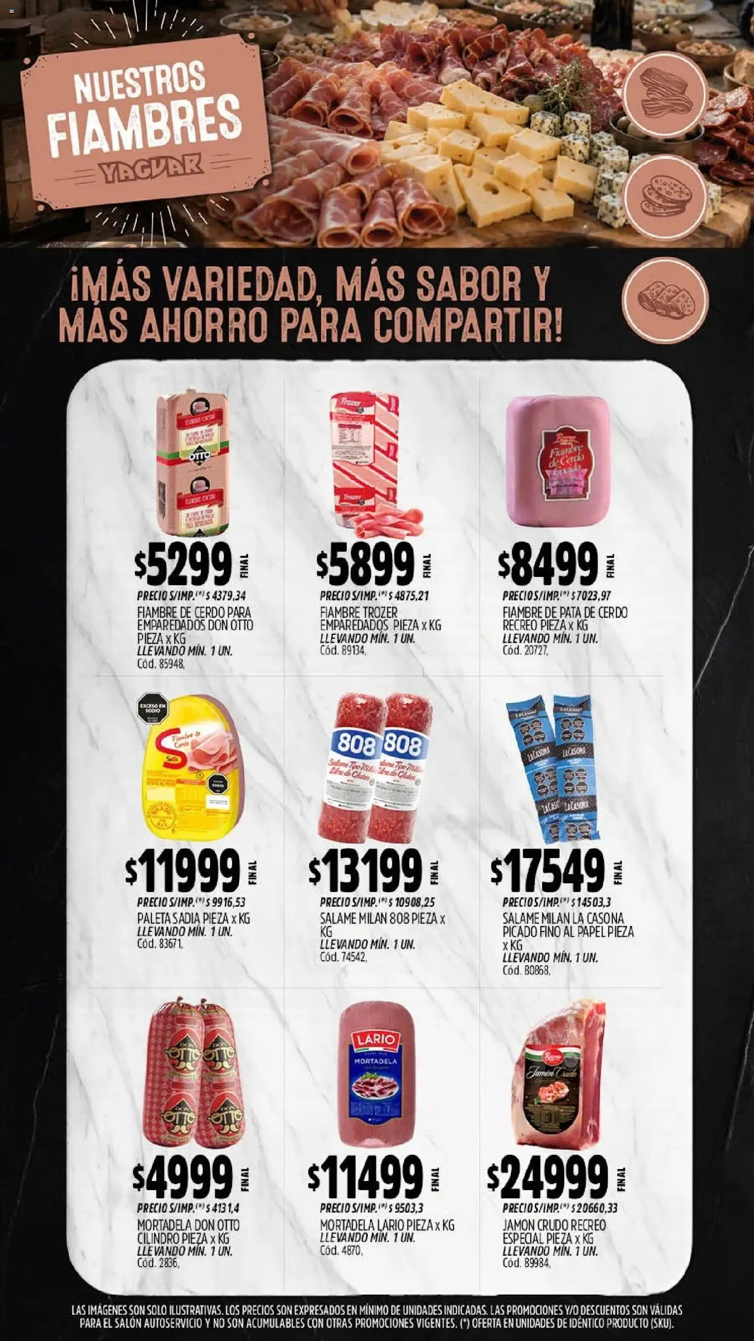 Yaguar - Oferta Semanal Córdoba │ válido desde el 17/07/2026 | Página: 8 | Productos: Pata de cerdo, Jamón crudo, Mortadela, Jamón