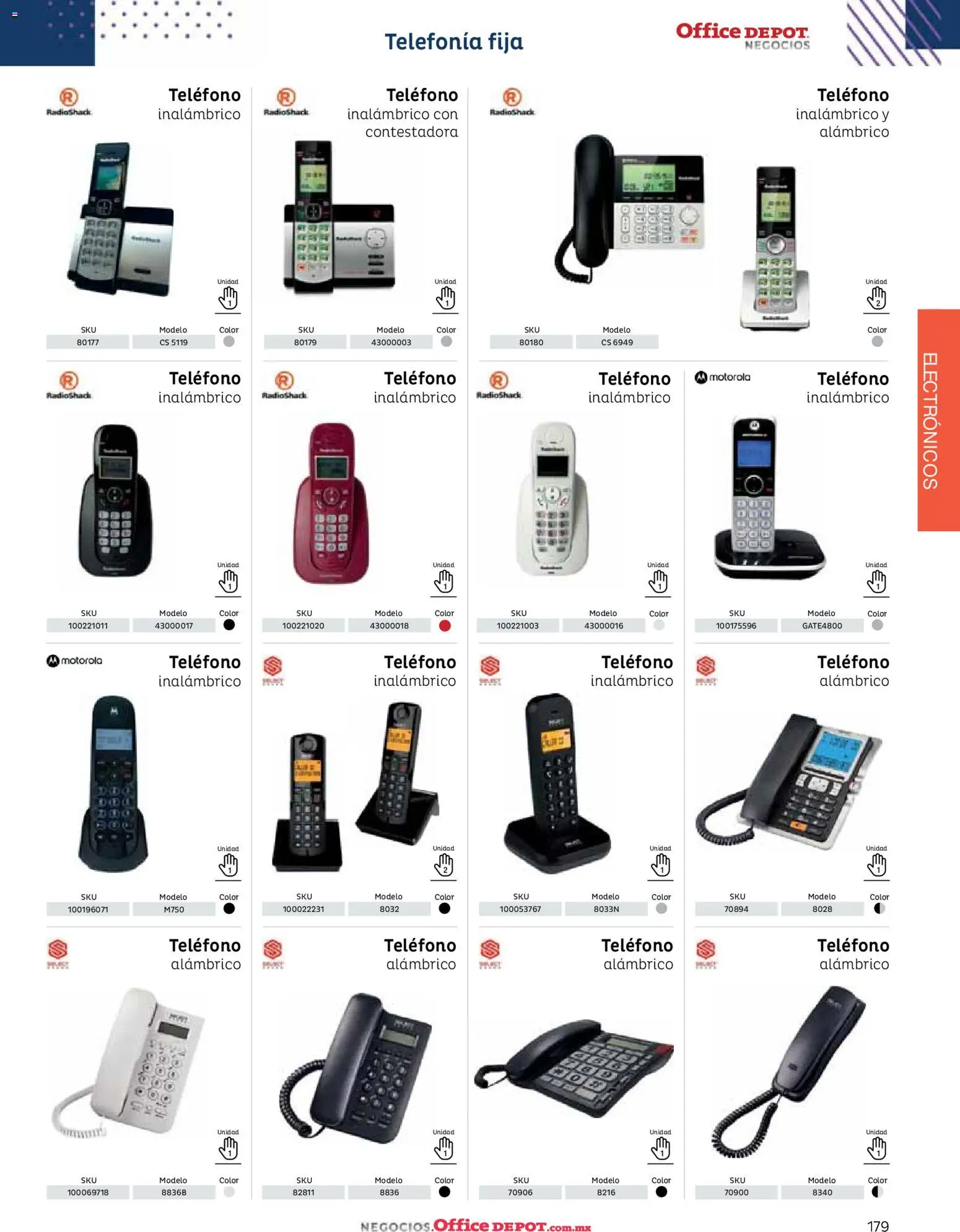 Nuevas ofertas de Office Depot válidas en toda la República Mexicana desde el 12/01/2026. ¡Encuentra las mejores ofertas en Office Depot catálogo 2026! | Página: 181 | Productos: Radio, Teléfono inalambrico, Teléfono