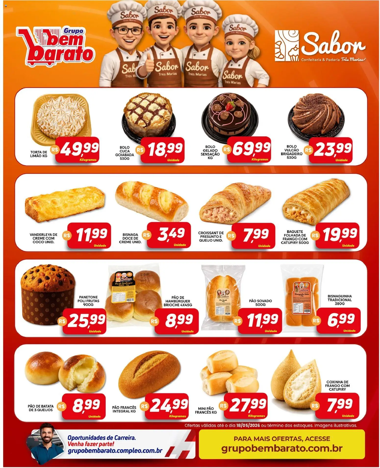 Supermercado Bem Barato Folheto - válido de 12.05.2026 | Página: 4 | Produtos: Bolo, Creme, Hambúrguer, Frango