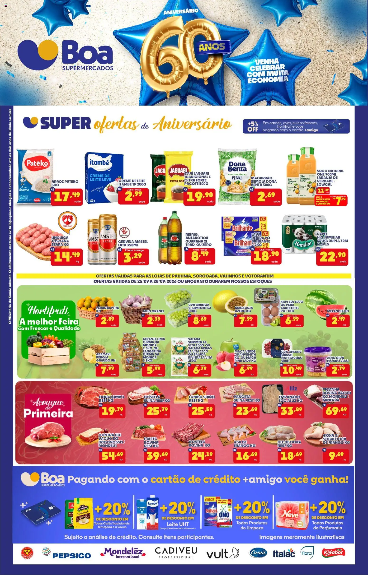 Boa Supermercados Folheto - válido de 25/09/2026 | Página: 1 | Produtos: Pera, Contra filé, Macarrão, Abacaxi