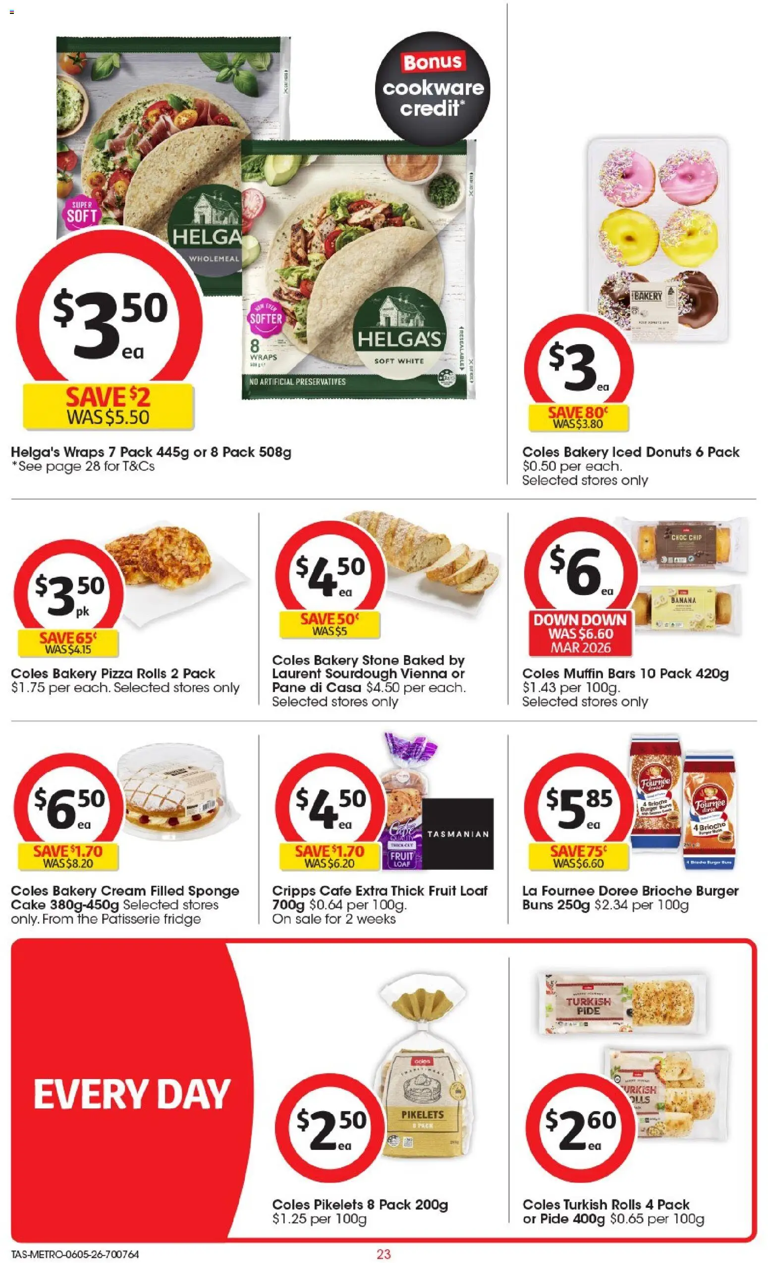 Coles catalogue - valid from 06.05.2026 | Page: 24 | Products: Donuts, Pizza, Cream, Fridge