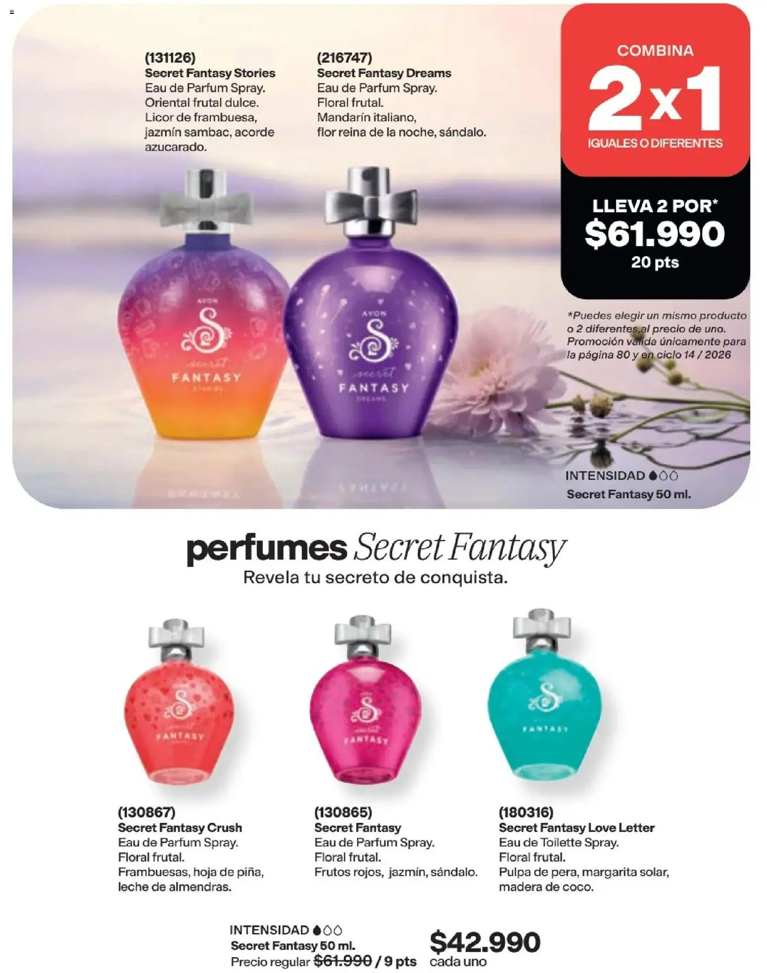 Avon revista - valida desde el 19/09/2026 | Página: 80 | Productos: Perfumes, Eau de toilette, Leche, Hoja