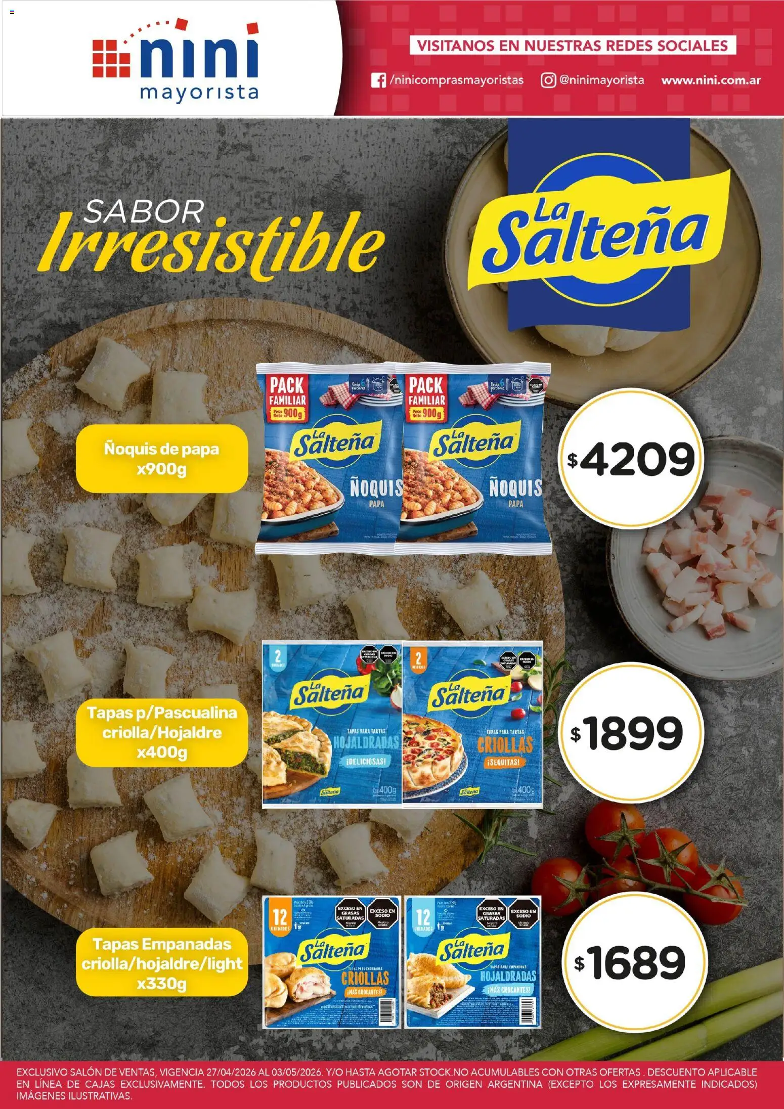 NINI Mayorista ofertas │ válido desde el 27.04.2026 | Página: 35 | Productos: Peso, Papa, Ñoquis