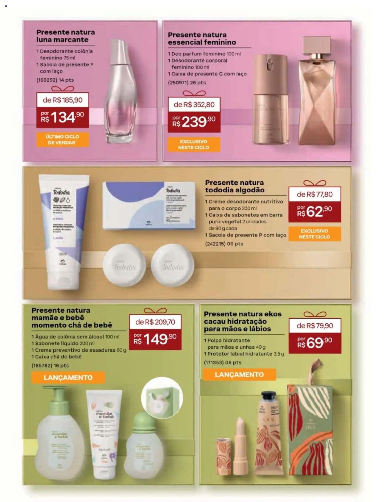 Natura Folheto - válido de 19/07/2026 | Página: 170 | Produtos: Desodorante, Sabonete, Protetor labial, Sabonete líquido