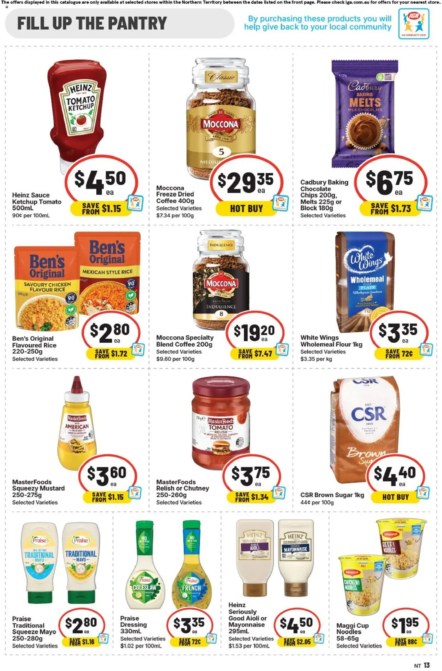 IGA catalogue - valid from 17.06.2026 | Page: 9 | Products: Milk, Chips, Ketchup, Moccona