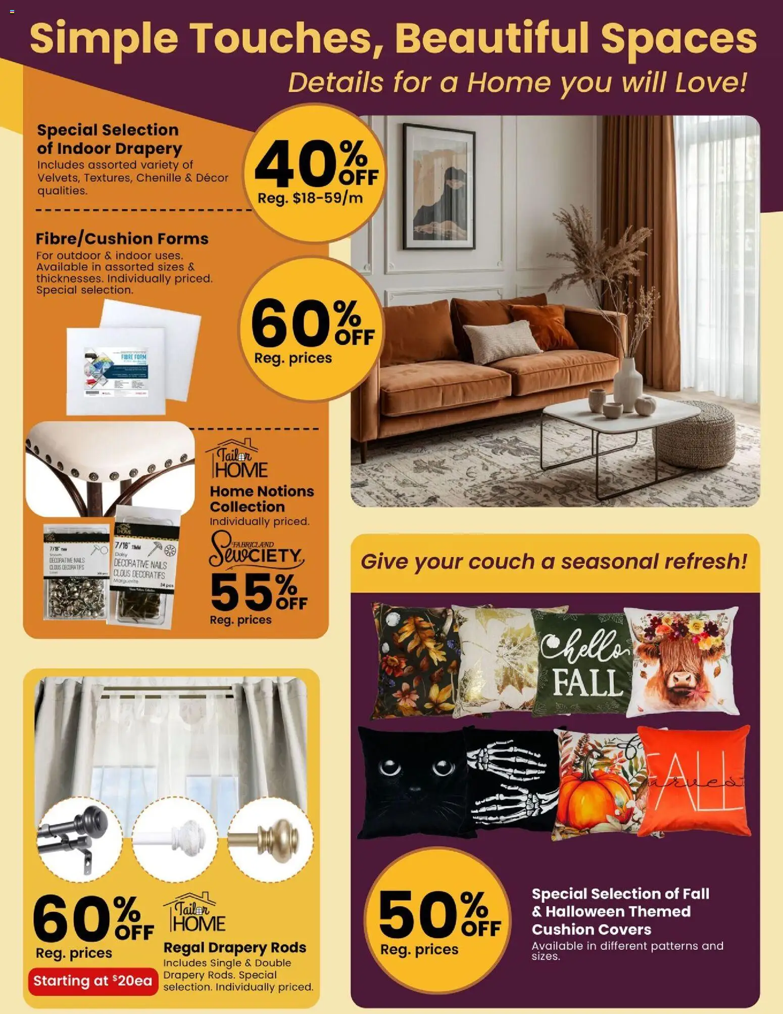 Fabricland flyer valid from Sep 1, 2026 | Page: 15 | Products: Couch
