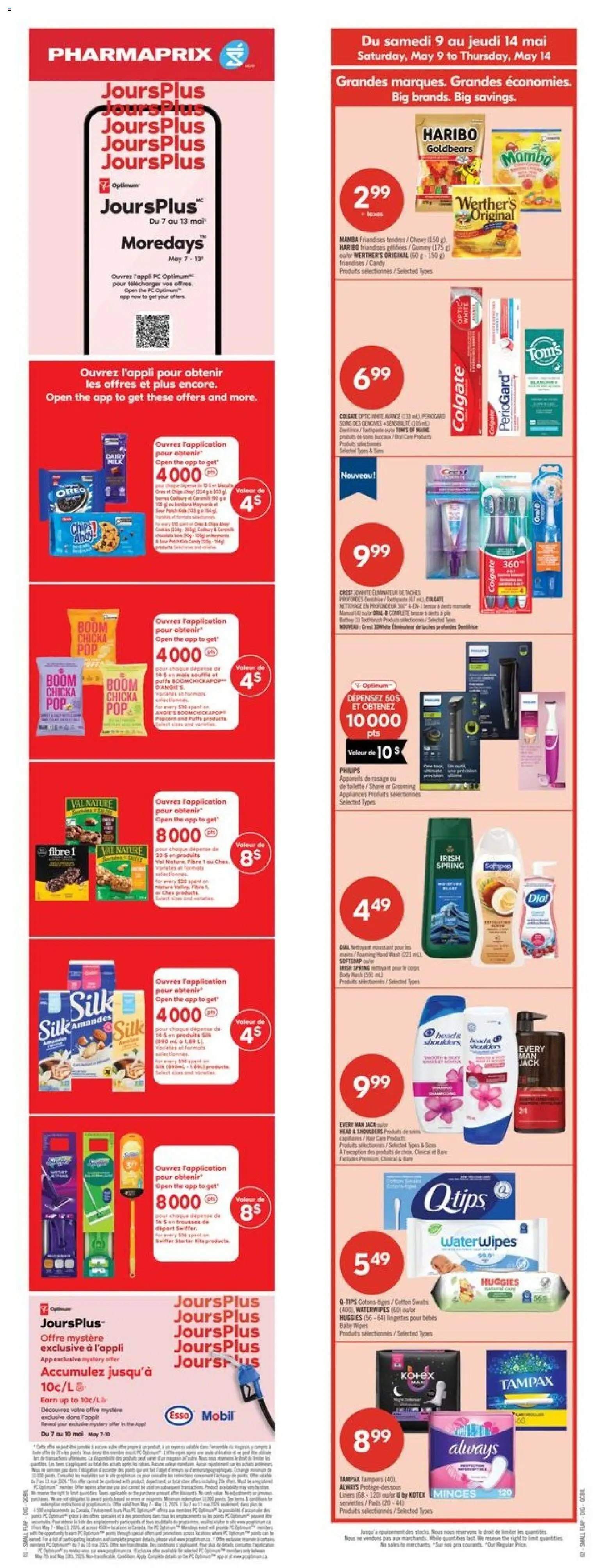 Pharmaprix flyer valid from 08.05.2026 | Page: 2 | Products: PC, Shaver, Body wash, Toothpaste