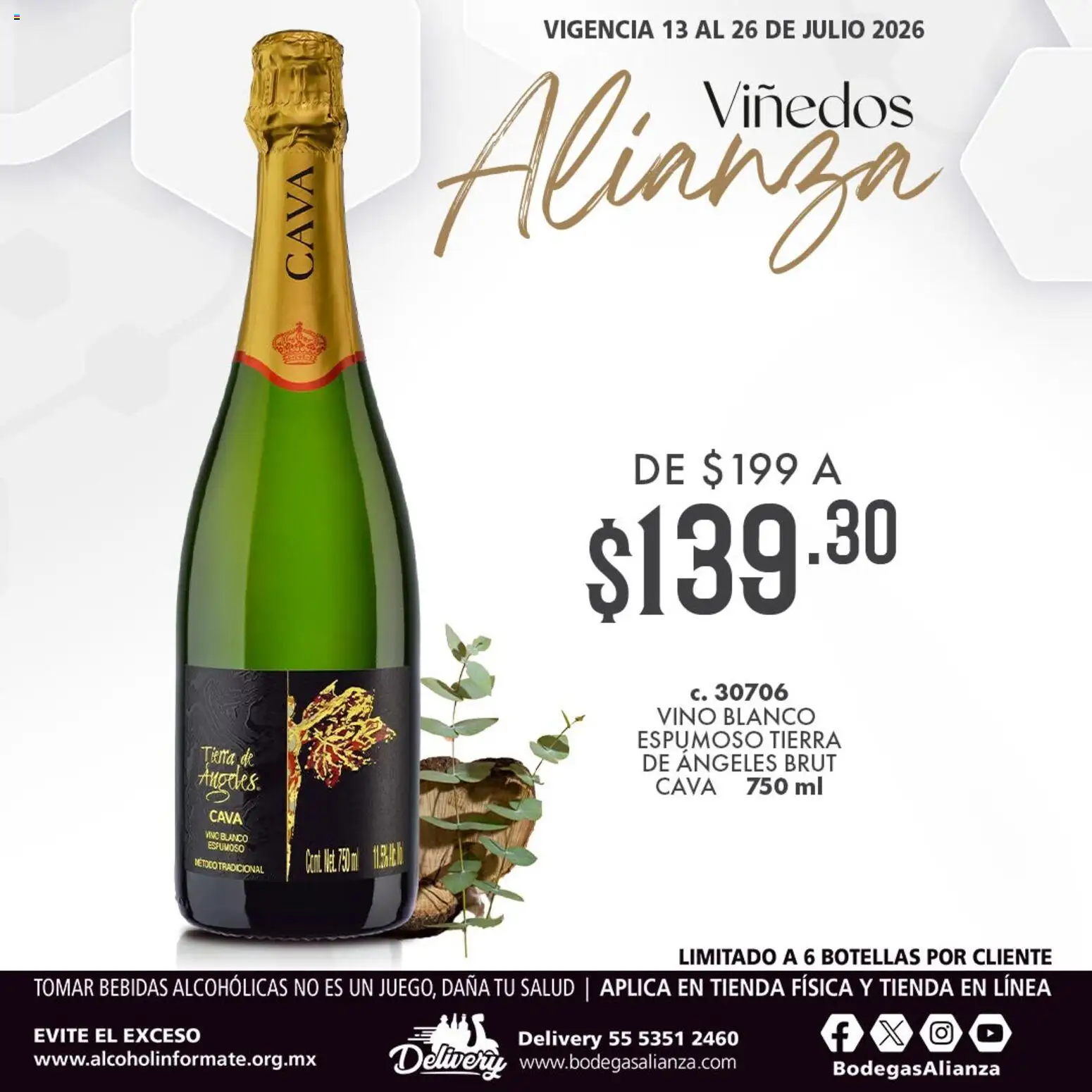Nuevas ofertas de Bodegas Alianza válidas en toda la República Mexicana desde el 13/07/2026. ¡Encuentra las mejores ofertas en Bodegas Alianza catálogo Viñedos Alianza! | Página: 1 | Productos: Vino blanco, Bebidas, Tierra, Vino
