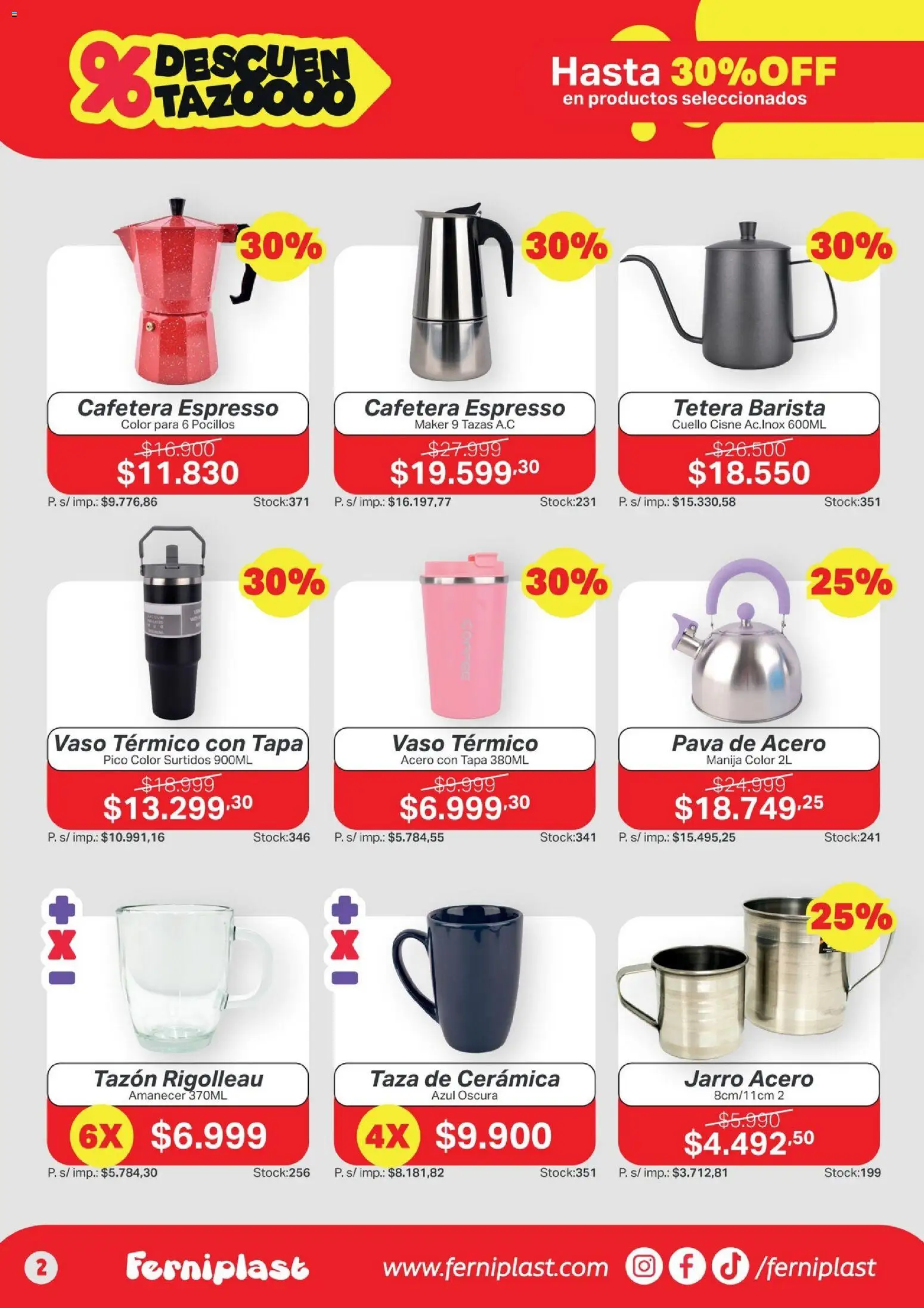 Ferniplast catálogo │ válido desde el 23/07/2026 | Página: 2 | Productos: Pico, Cafetera, Pava, Taza