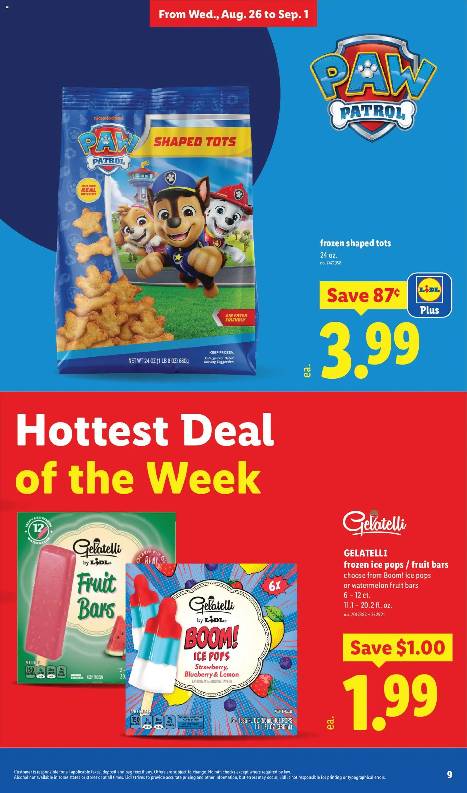 Lidl Weekly Ad - valid from 08/26/2026 | Page: 9 | Products: Fryer, Corn, Lemon, Ice