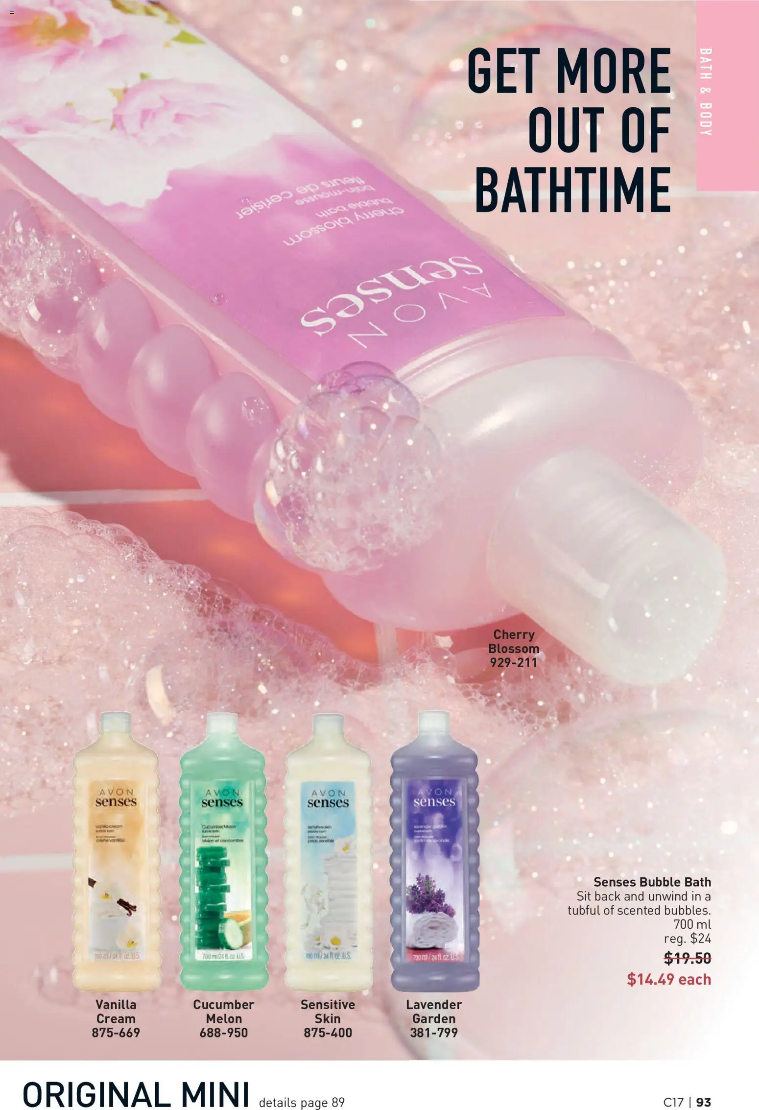 Avon flyer valid from Aug 13, 2026 | Page: 93 | Products: Cream, Bubble bath, Cucumber, Bath