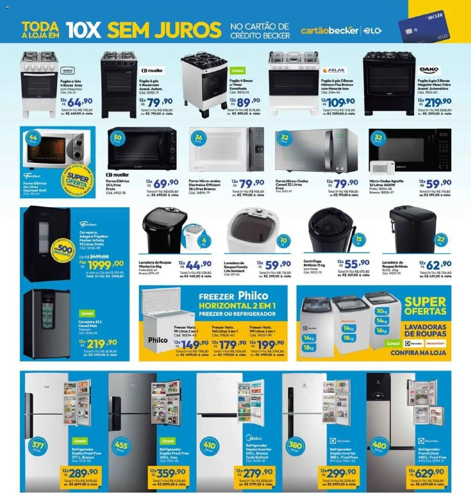 Lojas Becker Folheto - válido de 01/09/2026 | Página: 2 | Produtos: Fogão, Frigobar, Forno elétrico, Lavadora de roupas