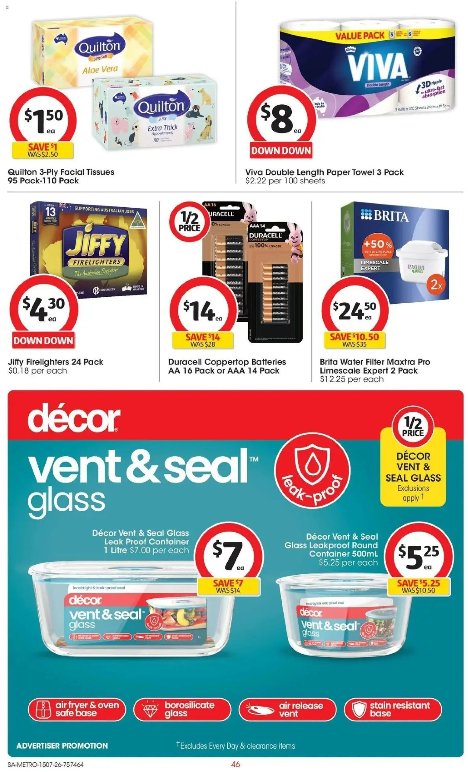 Coles catalogue - valid from 15/07/2026 | Page: 46 | Products: Aloe vera, Water, Oven, Safe