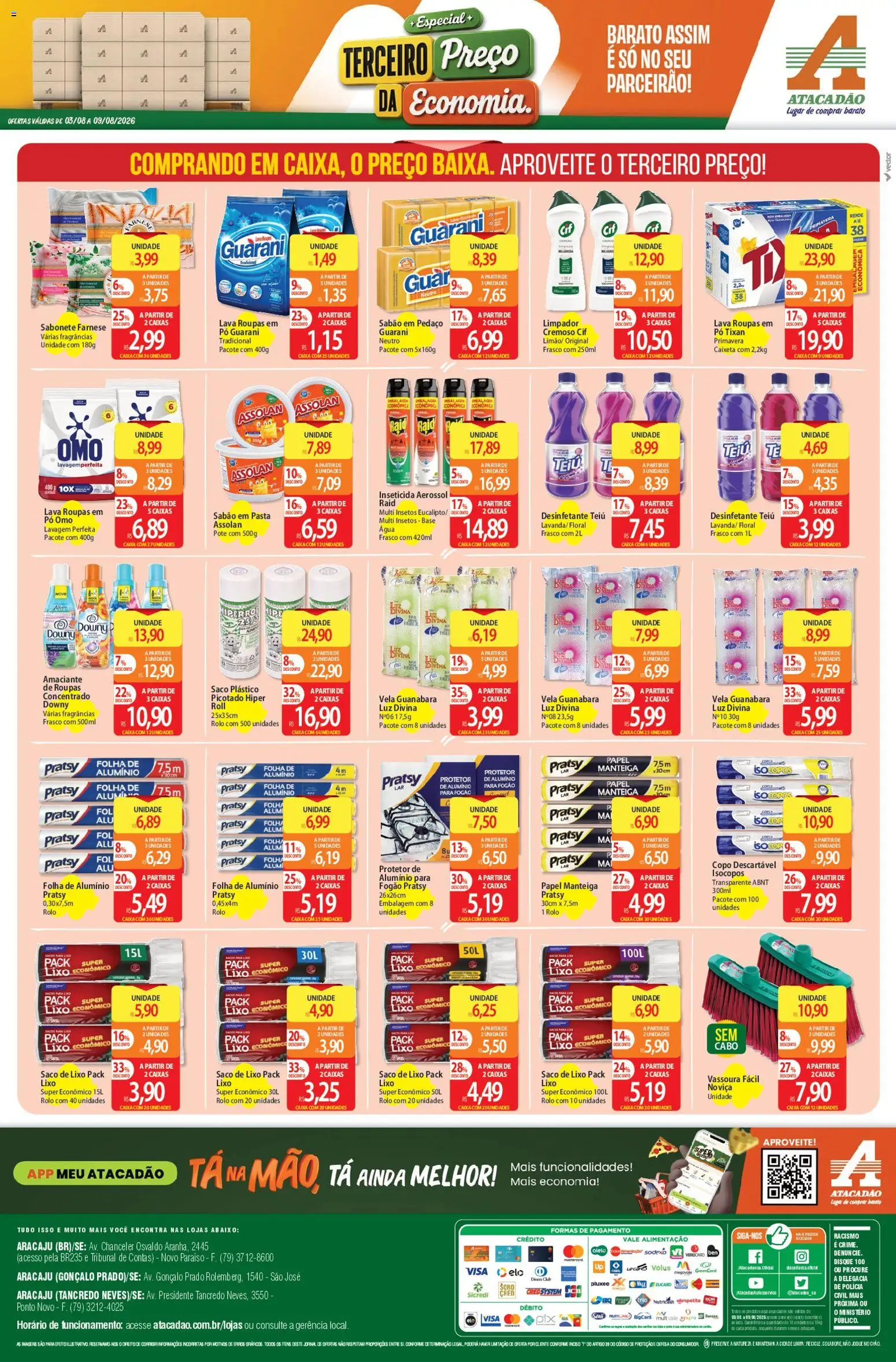 Atacadão Folheto - válido de 03/08/2026 | Página: 4 | Produtos: Fogão, Manteiga, Pasta, Cabo